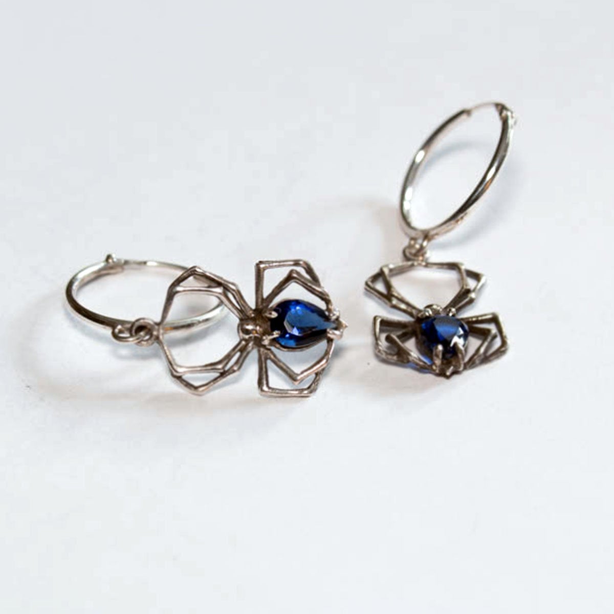 Cobalt Blue Spider Hoops - Inchoo Bijoux