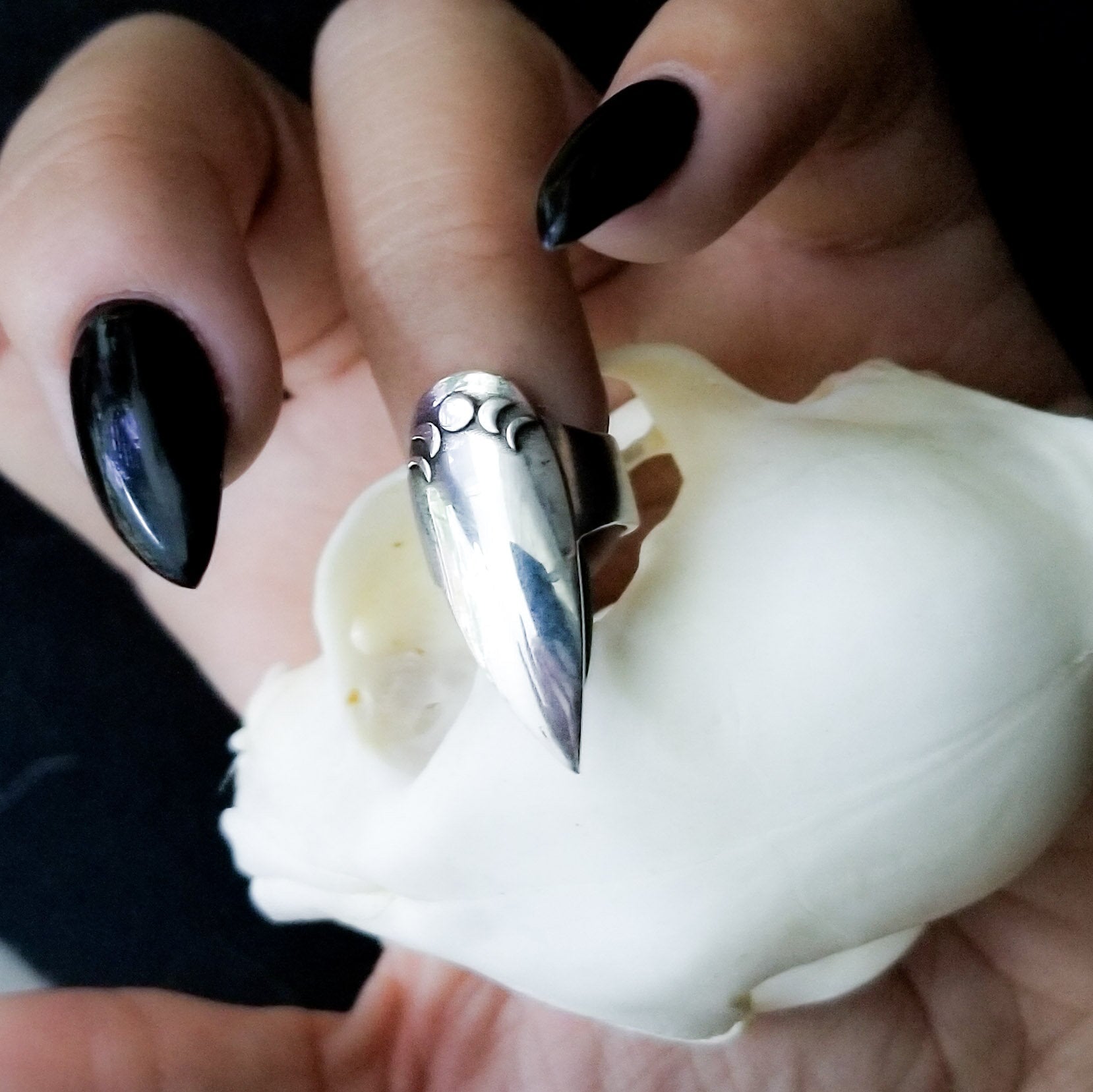 Moon Phase Stiletto Claw Ring - Inchoo Bijoux