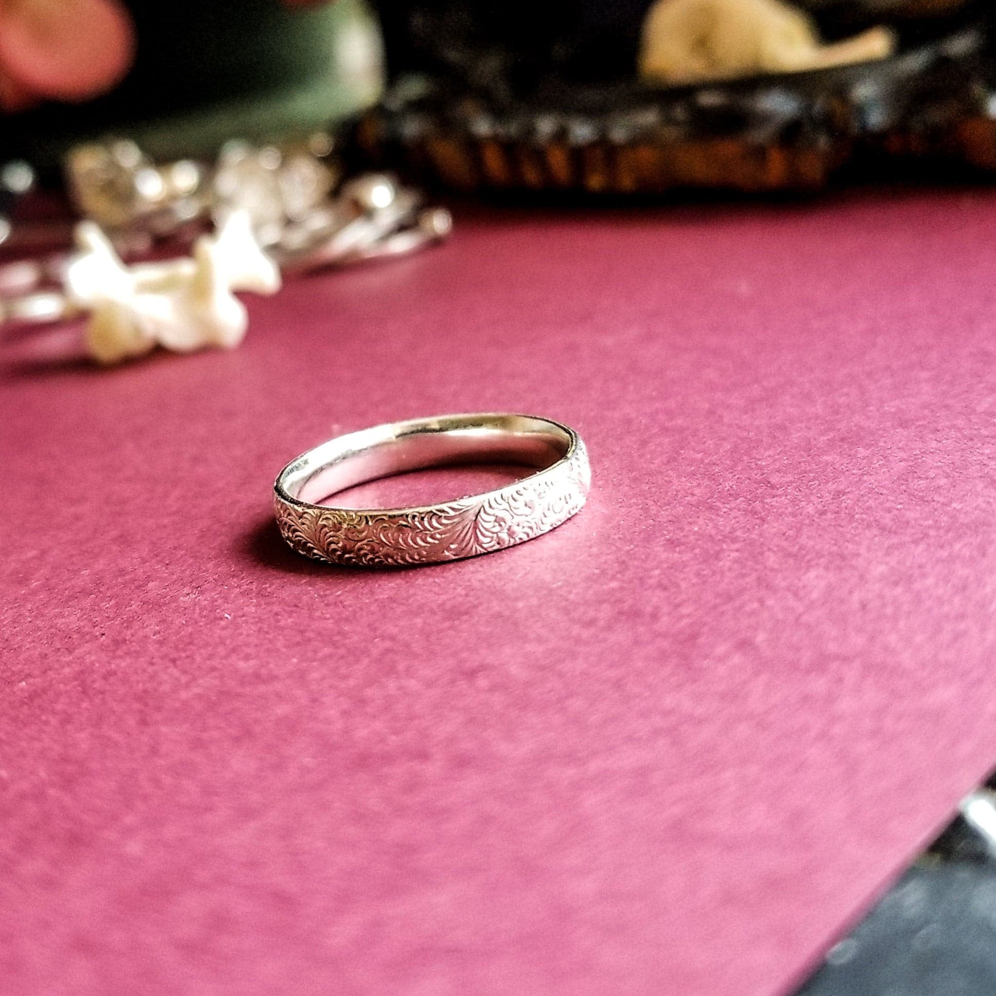 Lace Texture Wedding Ring - Inchoo Bijoux