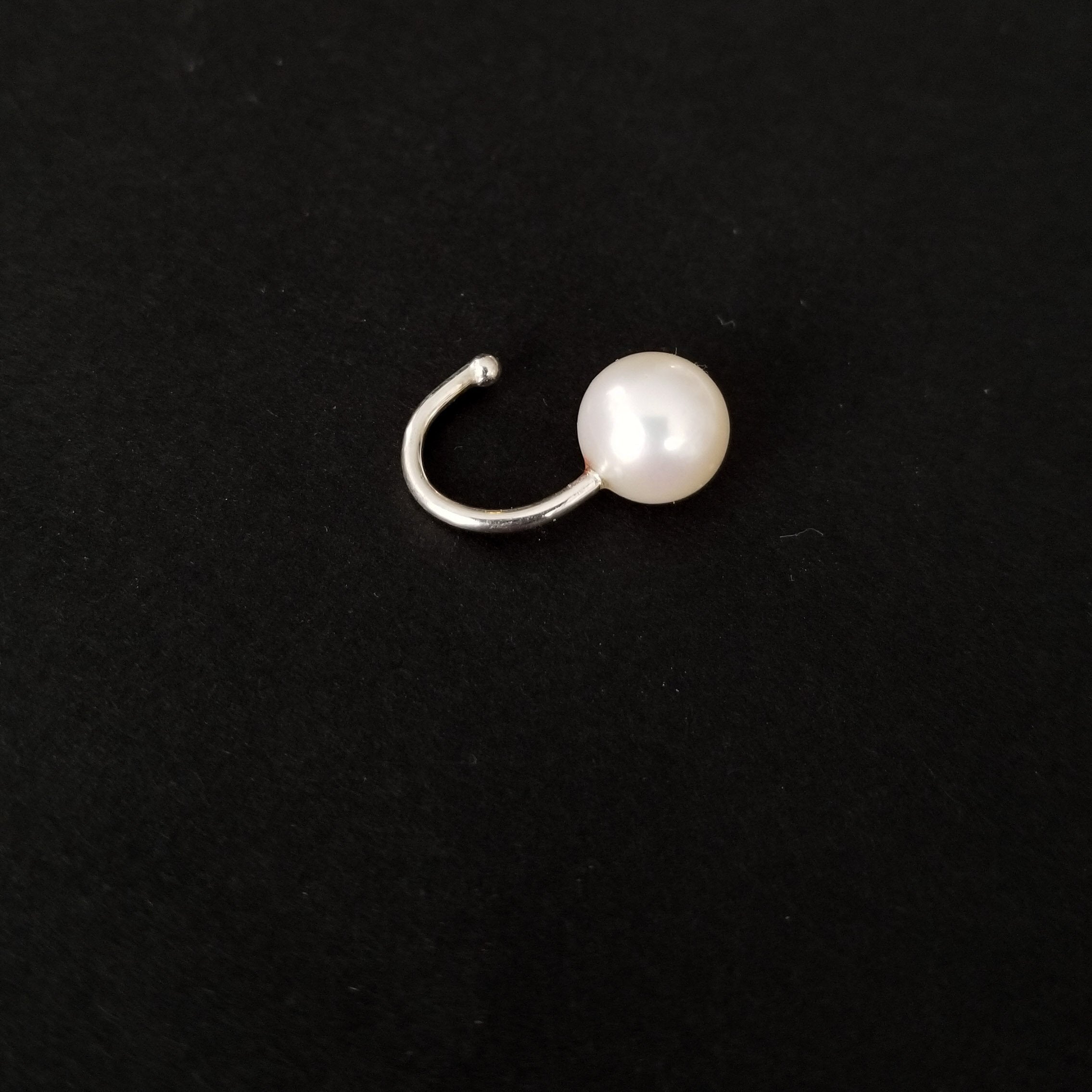 Black Dark Pearl Fake Lip Ring - Inchoo Bijoux