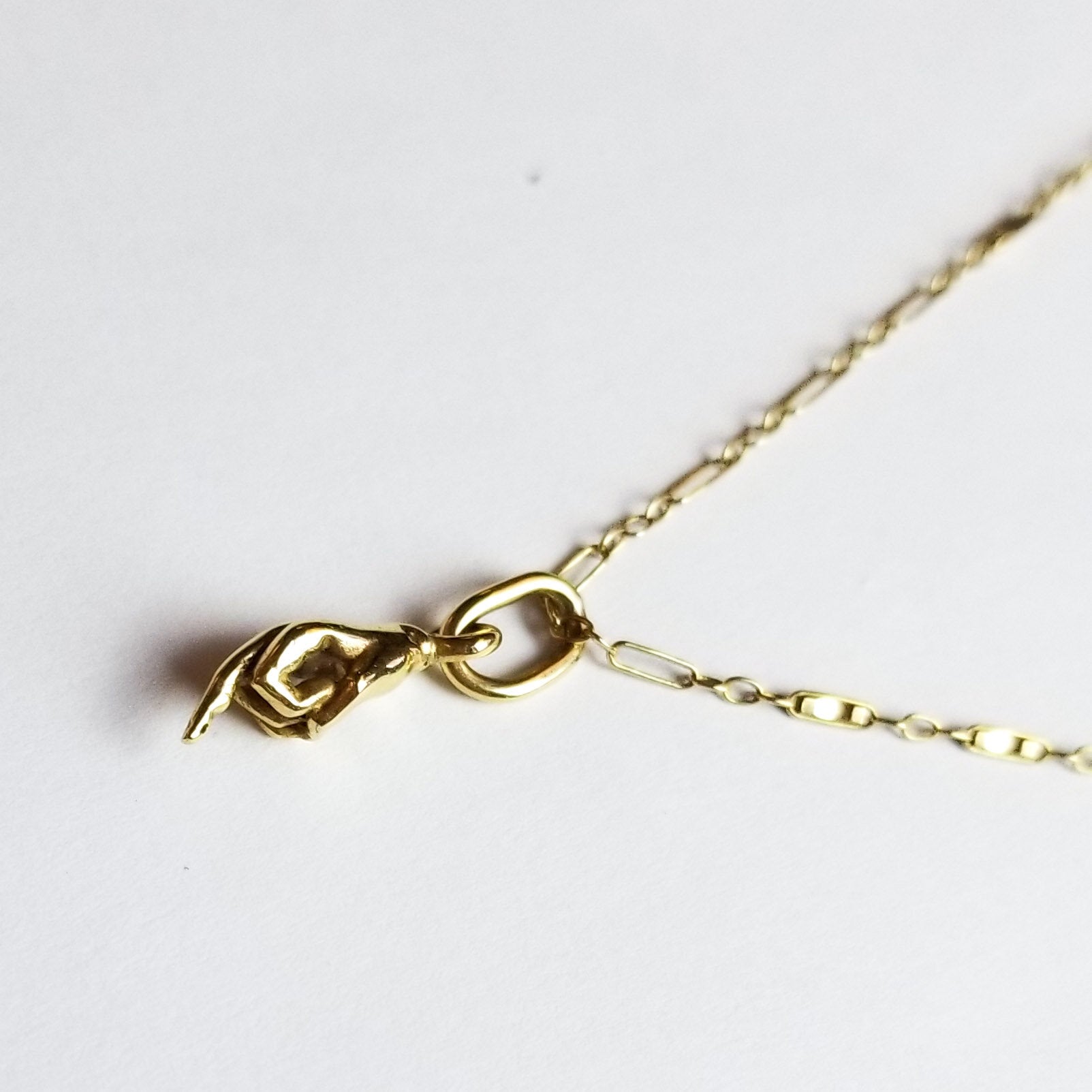 10K - 14K Yellow Gold Middle Finger Pendant - Inchoo Bijoux