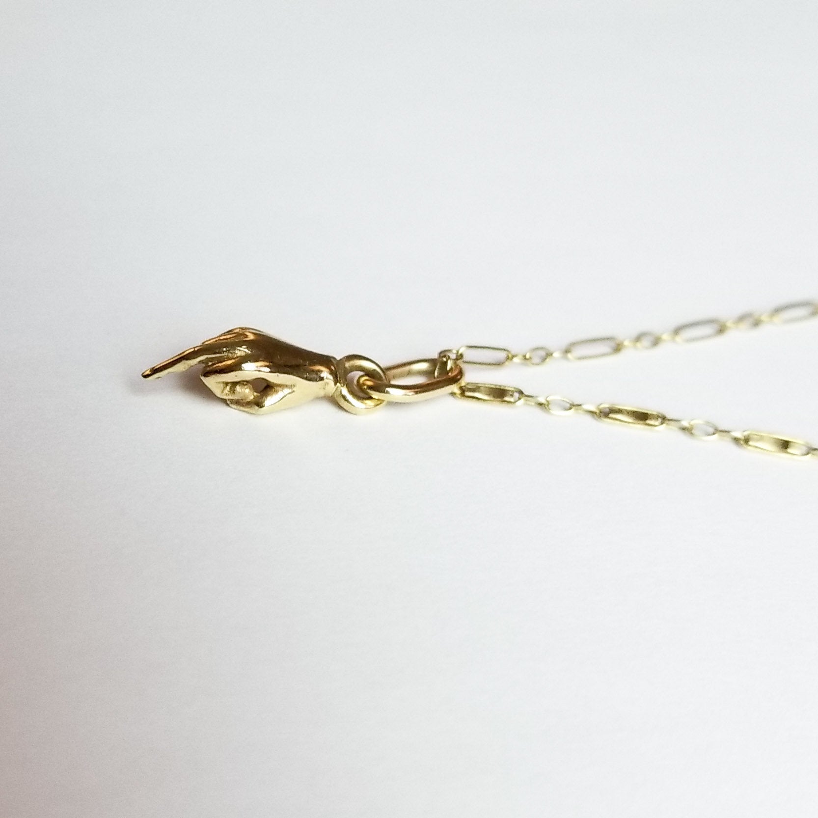 10K - 14K Yellow Gold Middle Finger Pendant - Inchoo Bijoux