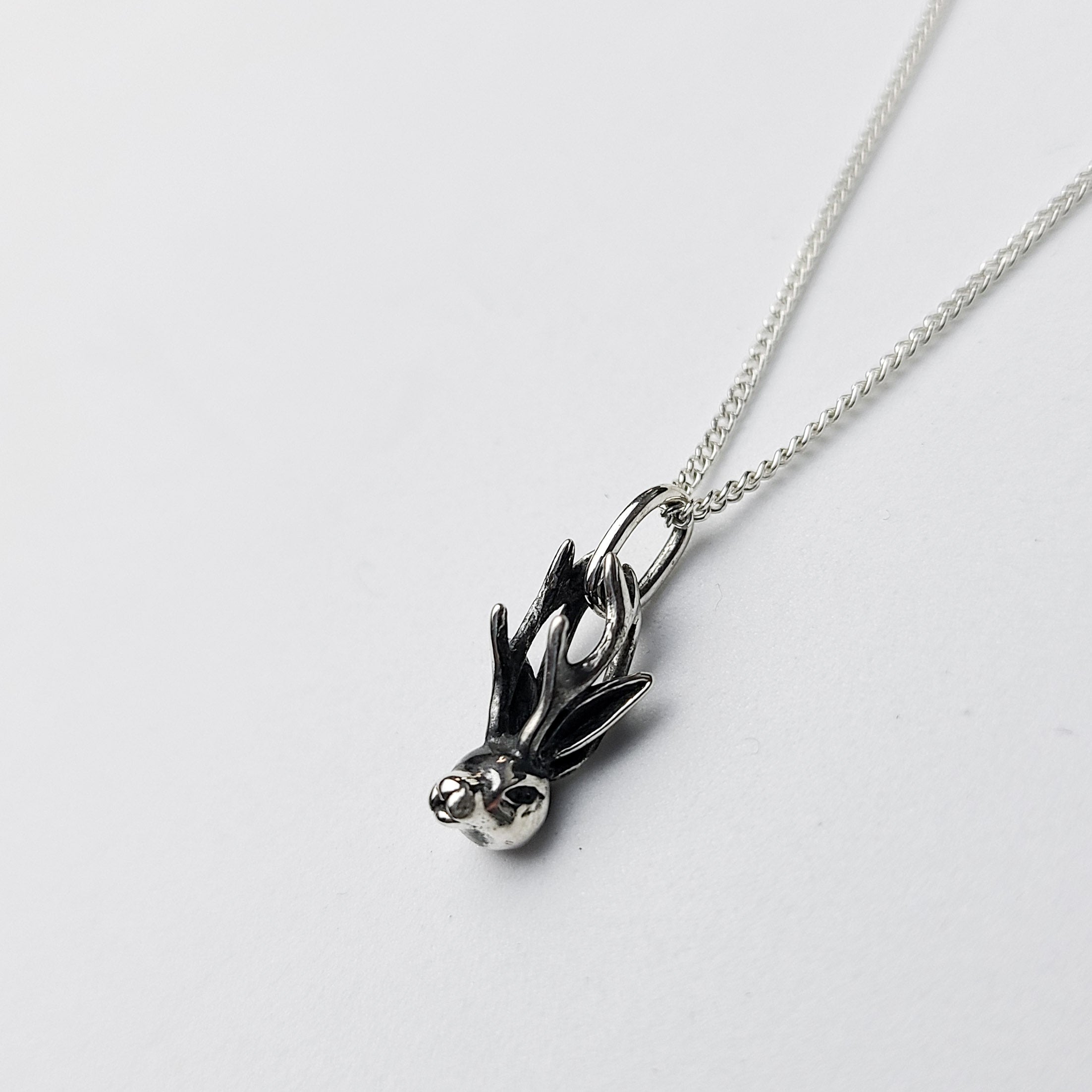 Silver Jackalope Pendant - Inchoo Bijoux