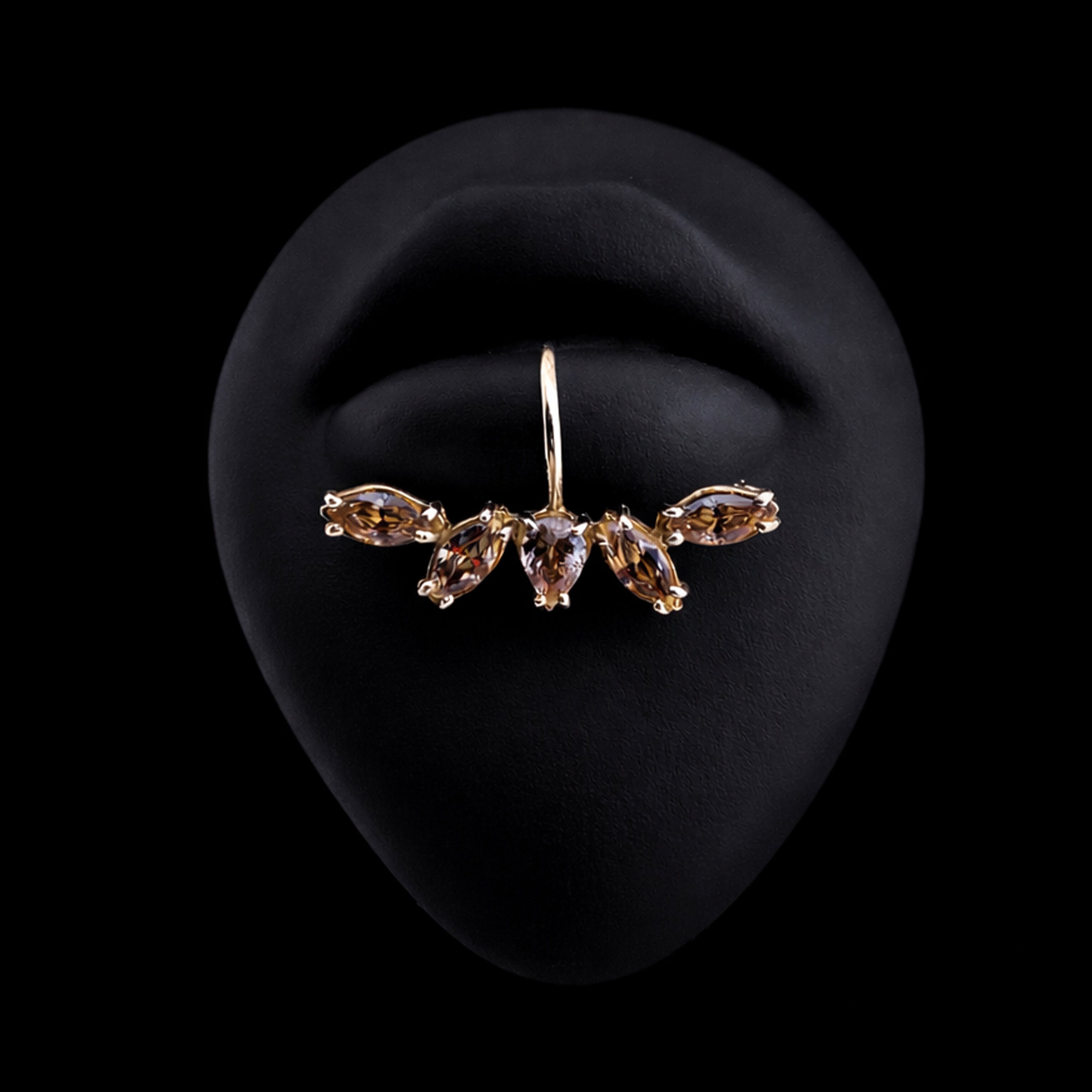 Smoky Topaz Fake Lip Ring - Inchoo Bijoux