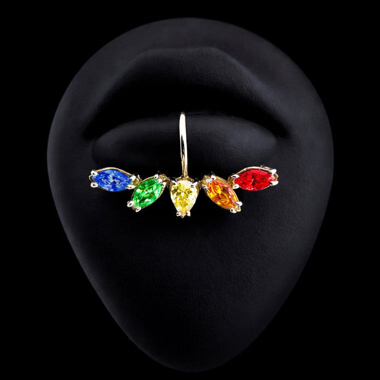 Rainbow Pride Fake Lip Ring - Inchoo Bijoux