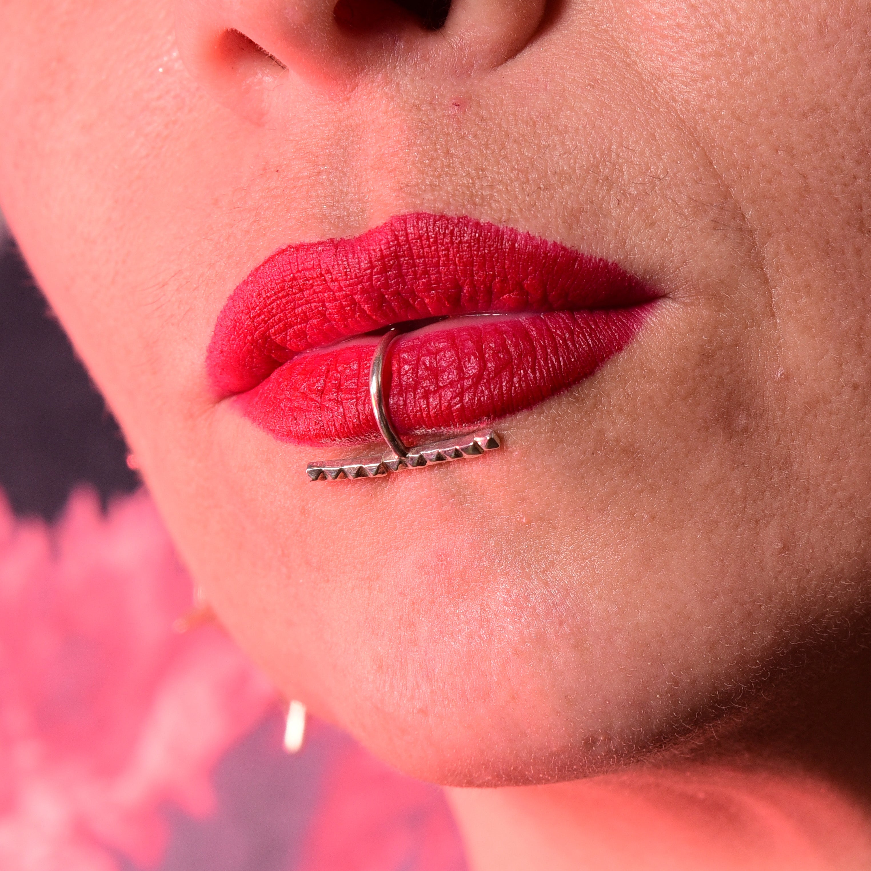 Studded Bar Fake Lip Ring - Inchoo Bijoux