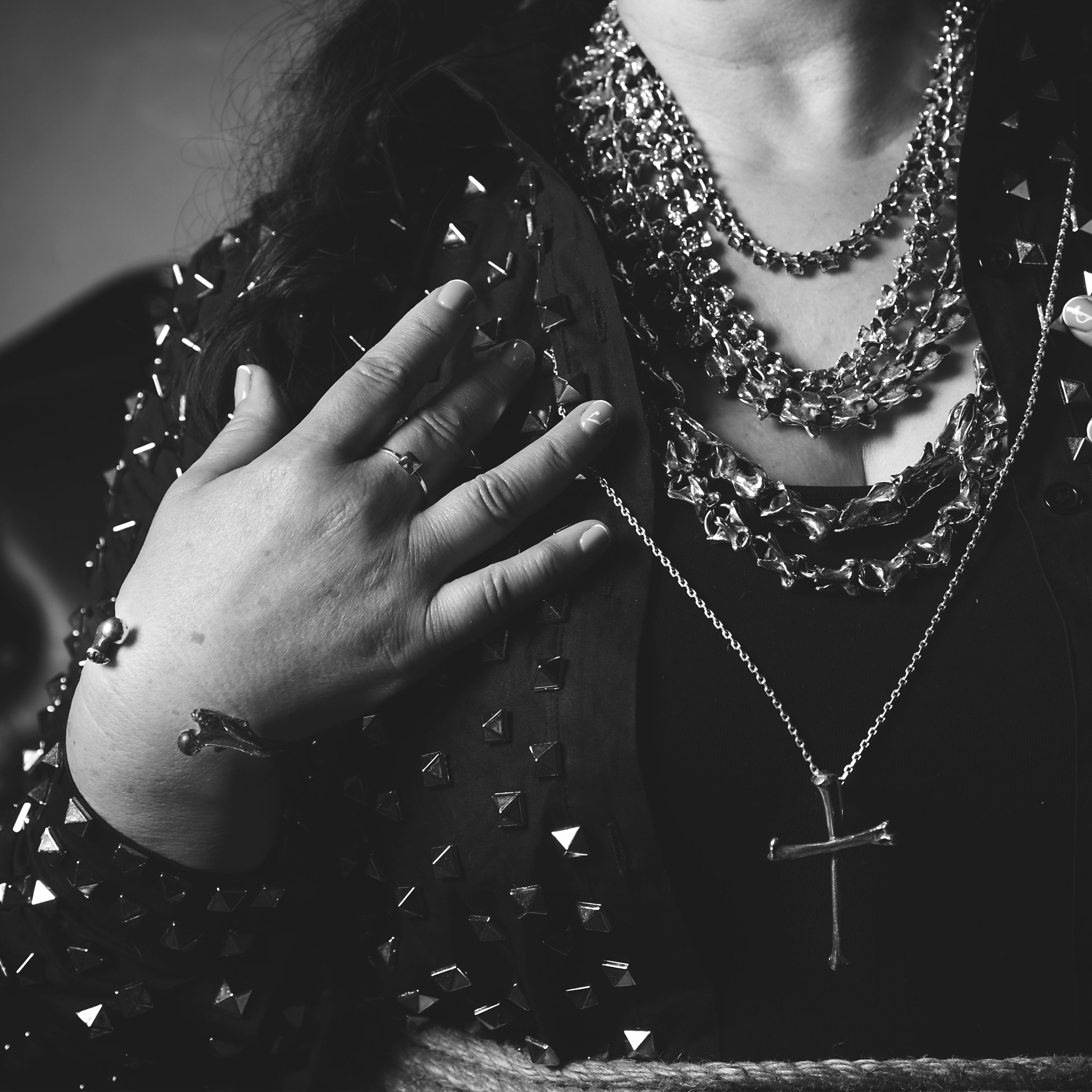 Heavy Bone Cross Pendant