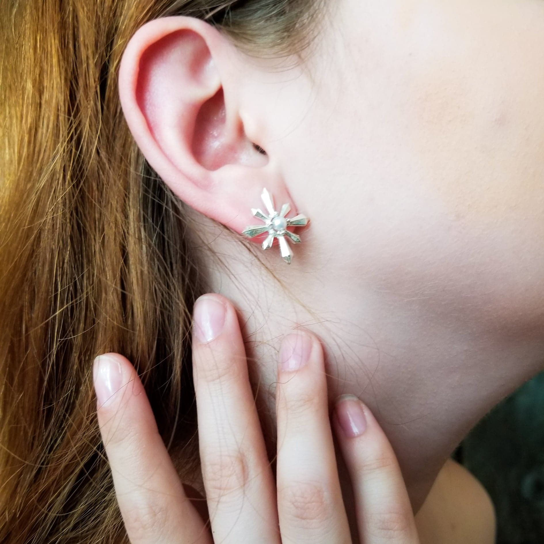 Art Deco Mid Century Star Earrings-Earrings-Inchoo Bijoux-Silver-Inchoo Bijoux