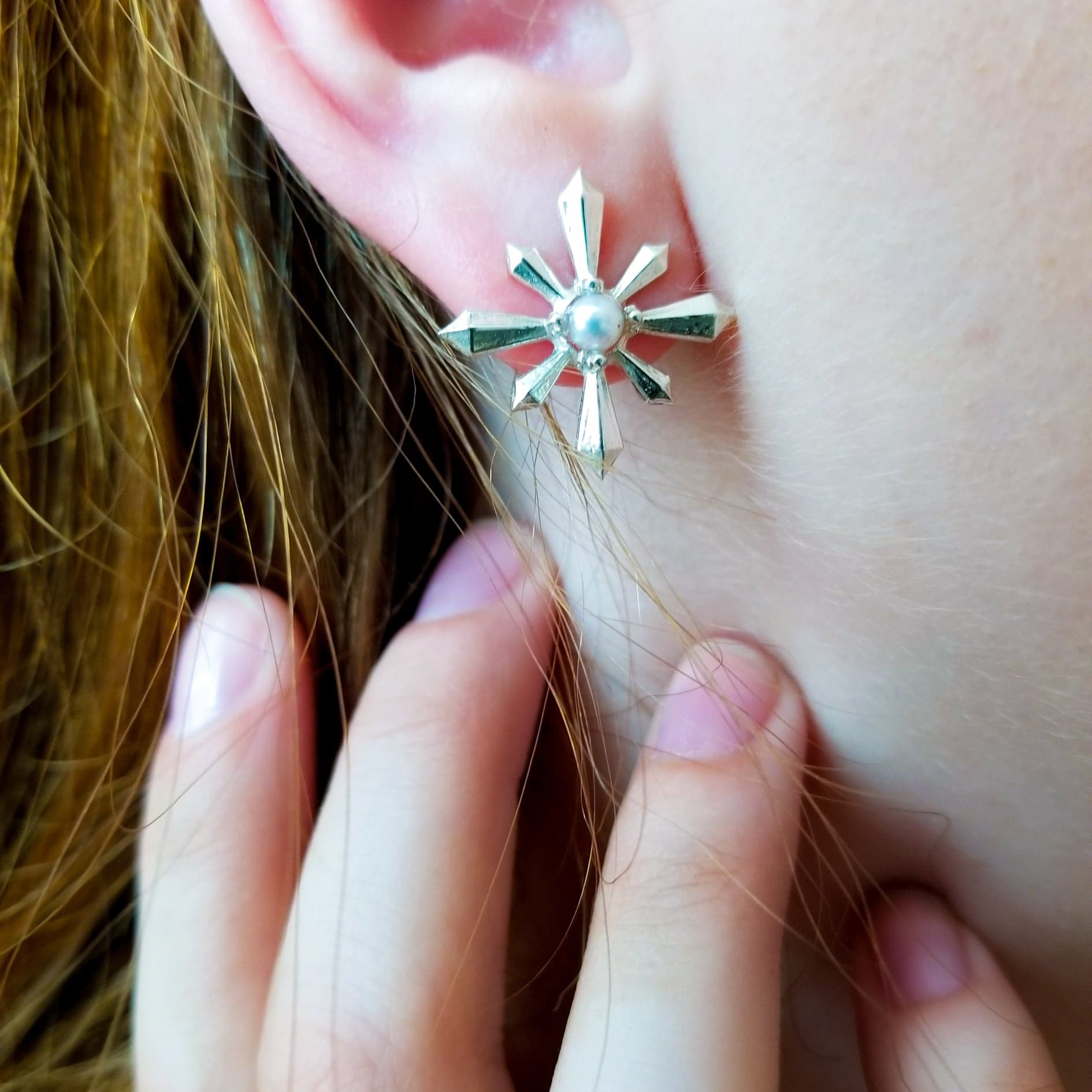 Art Deco Mid Century Star Earrings-Earrings-Inchoo Bijoux-Silver-Inchoo Bijoux