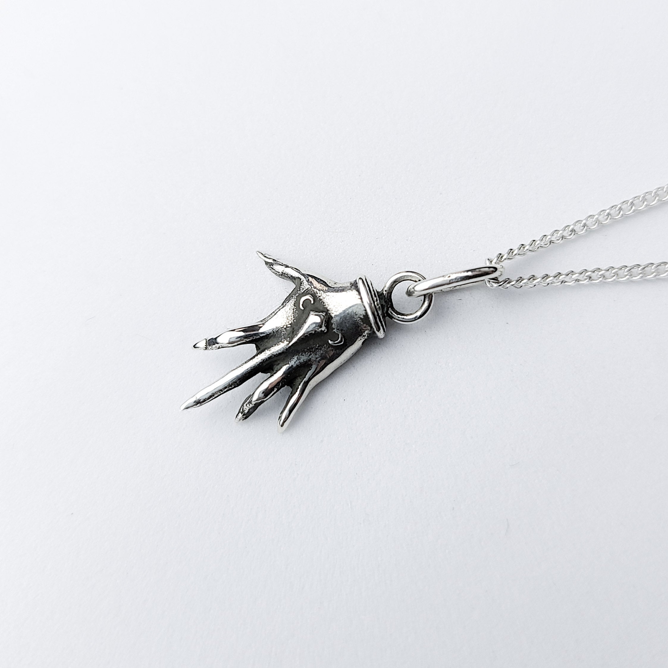Small Silver Palmistry Hand Pendant - Inchoo Bijoux
