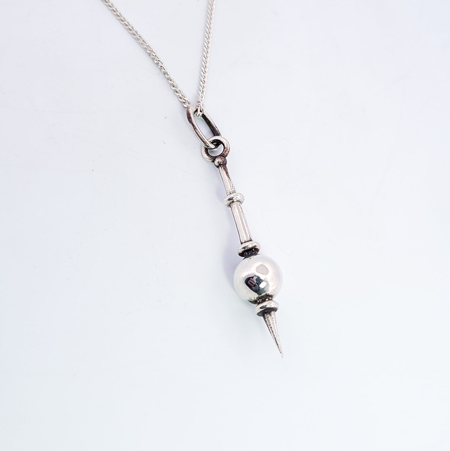 Minimal Mace Pendant Sterling Silver