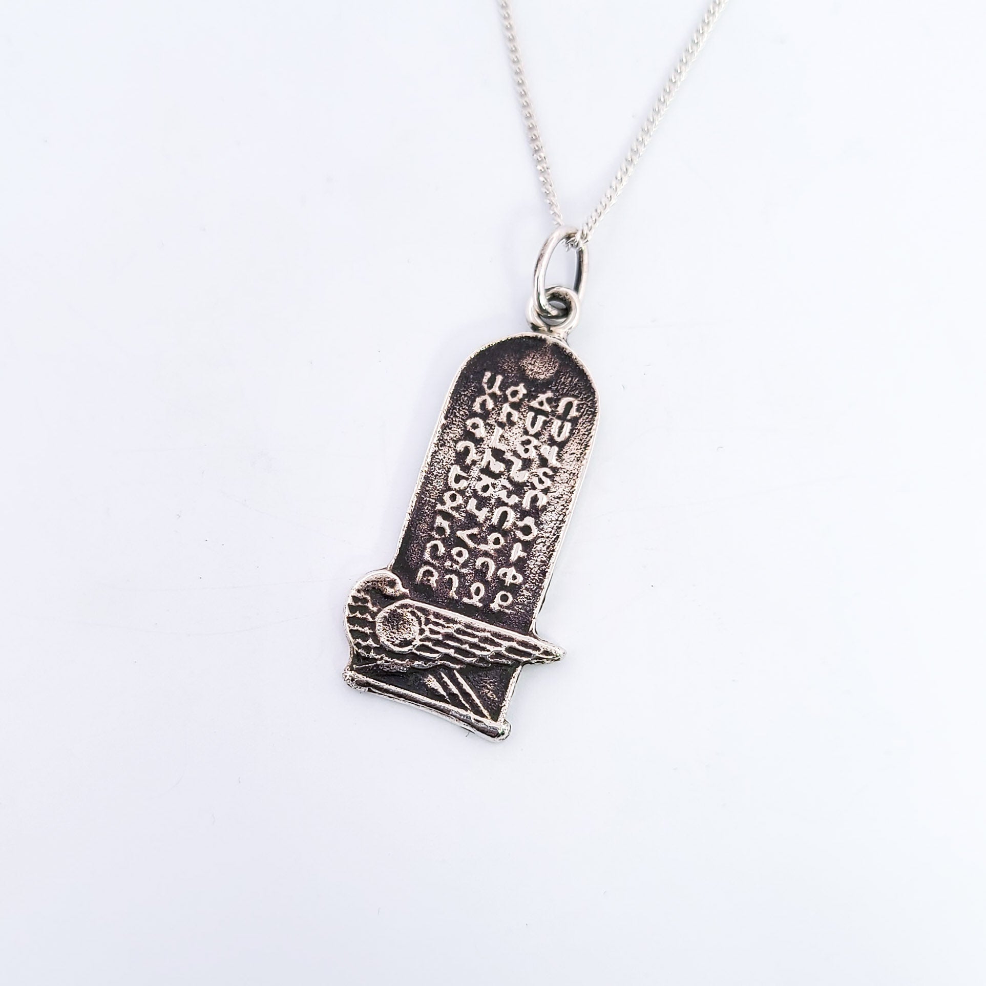 Silver Armenian Alphabet Tomb Pendant