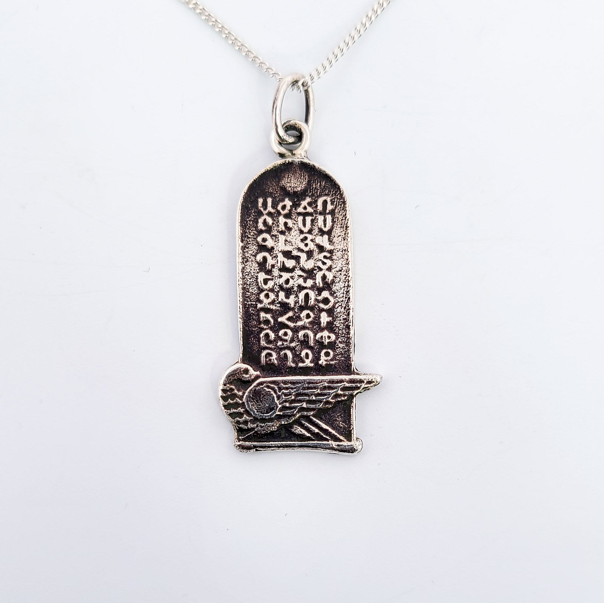 Silver Armenian Alphabet Tomb Pendant