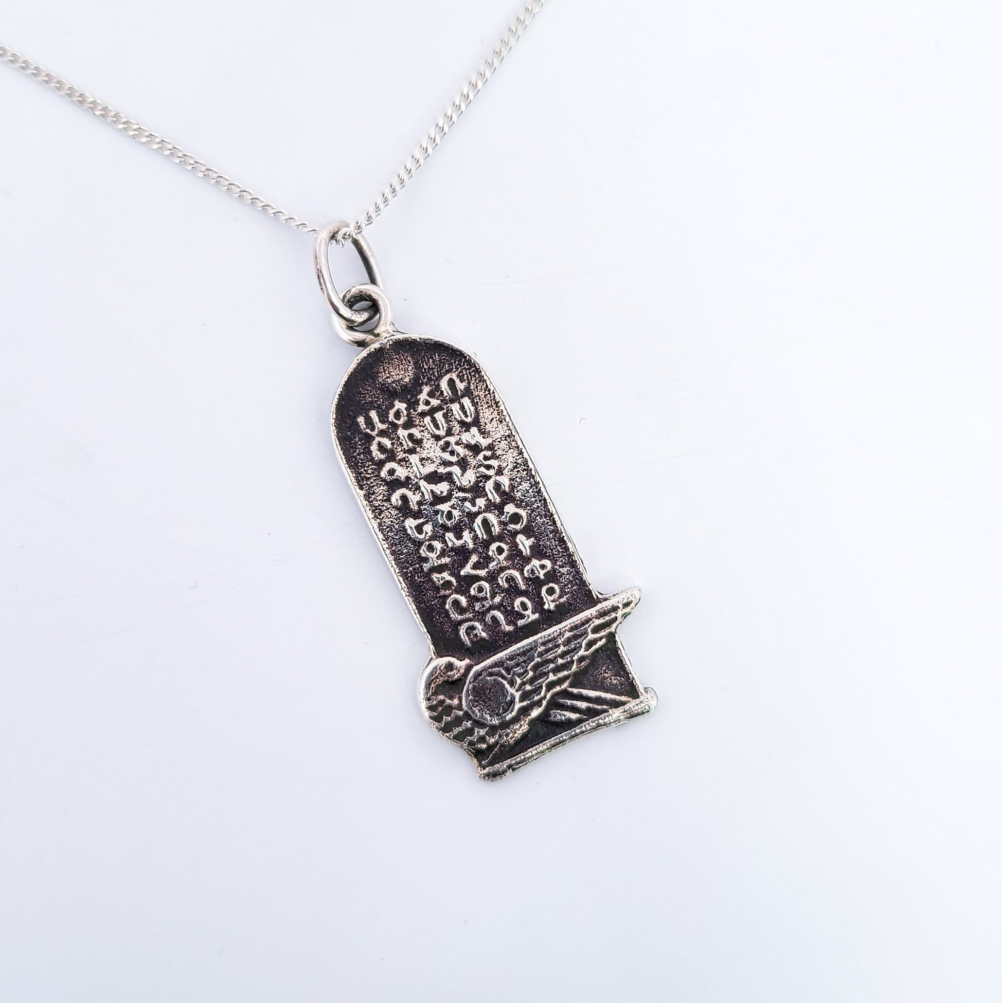 Silver Armenian Alphabet Tomb Pendant