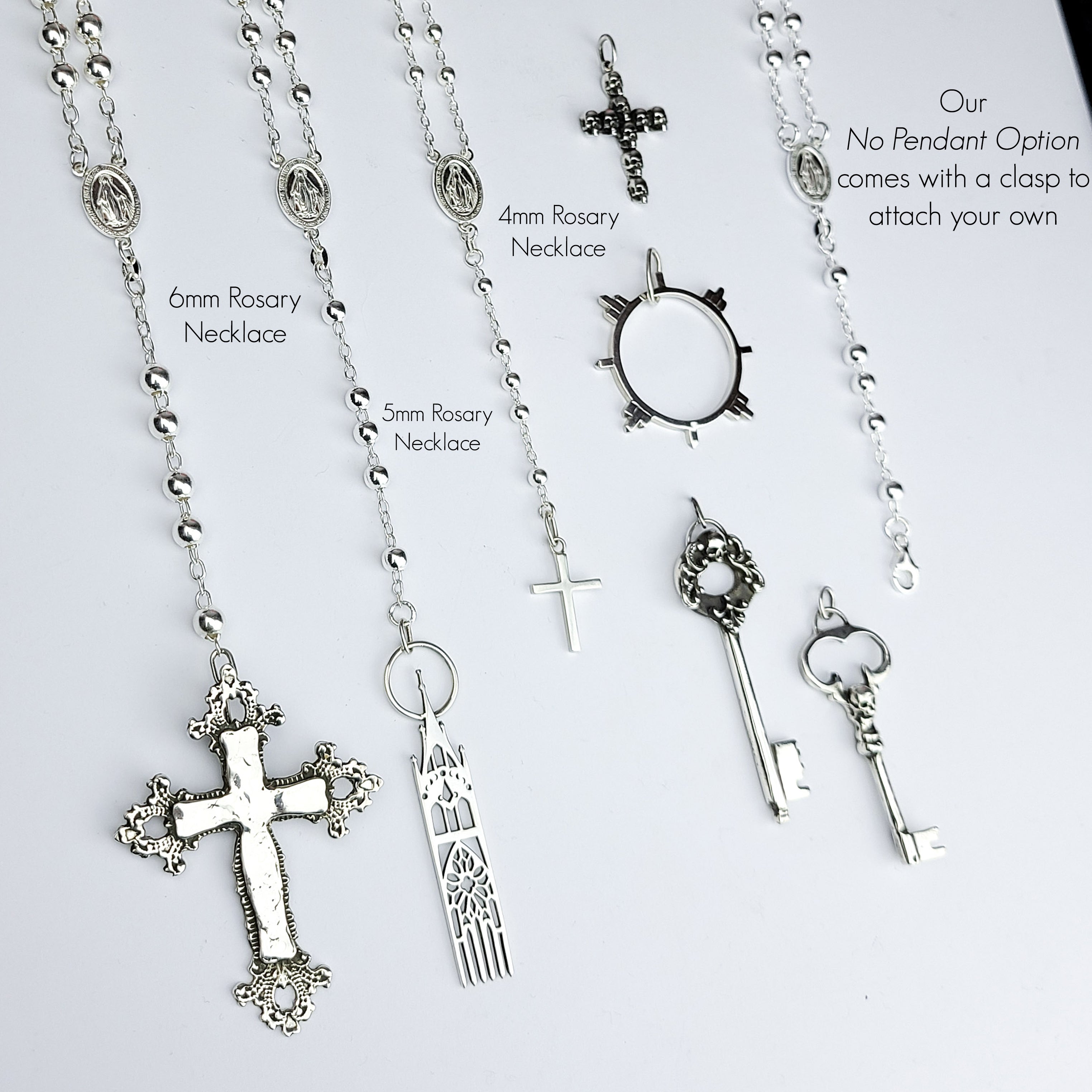 5mm Rosary Beads Necklace