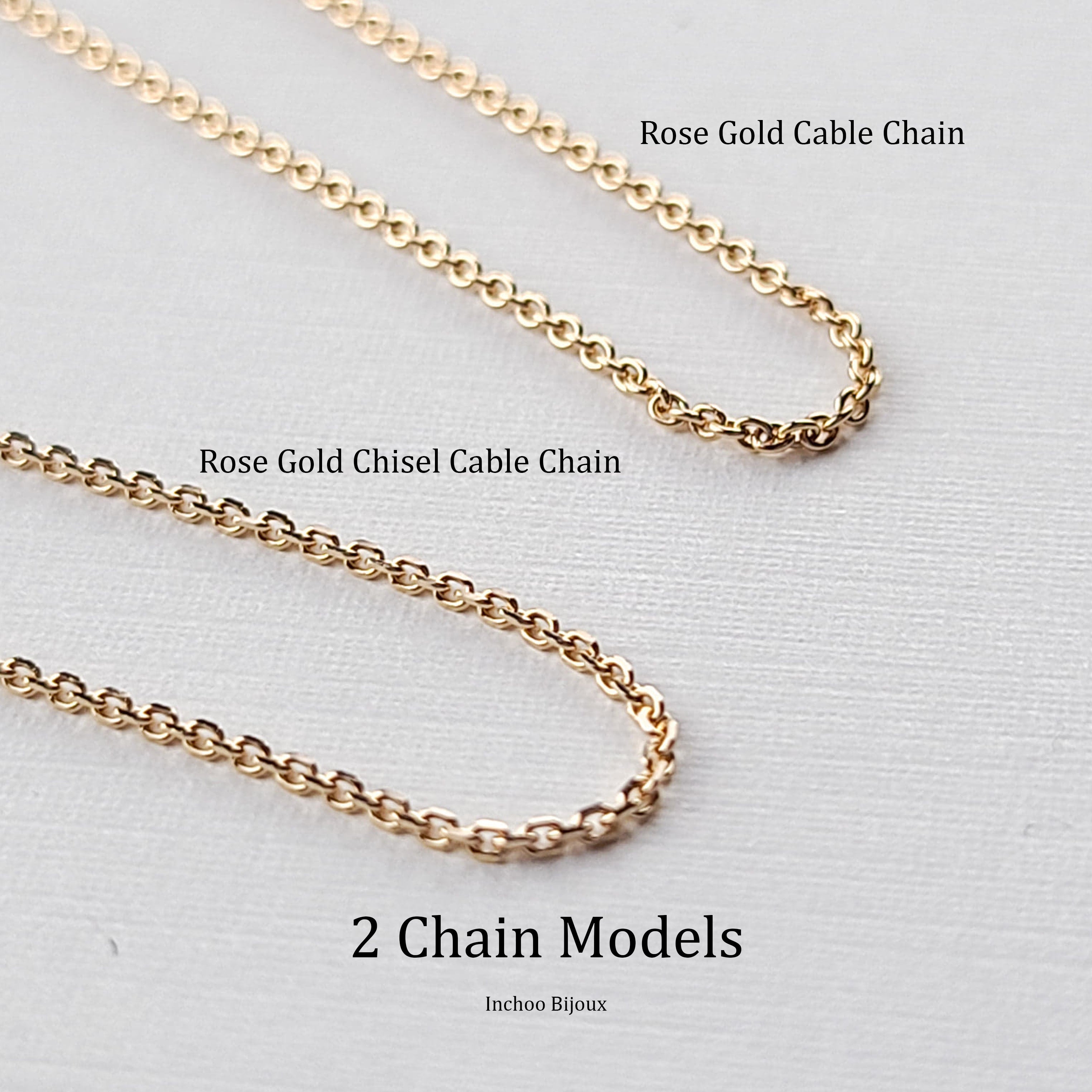 Rose Gold Chisel Cable Chain 10K - 14K