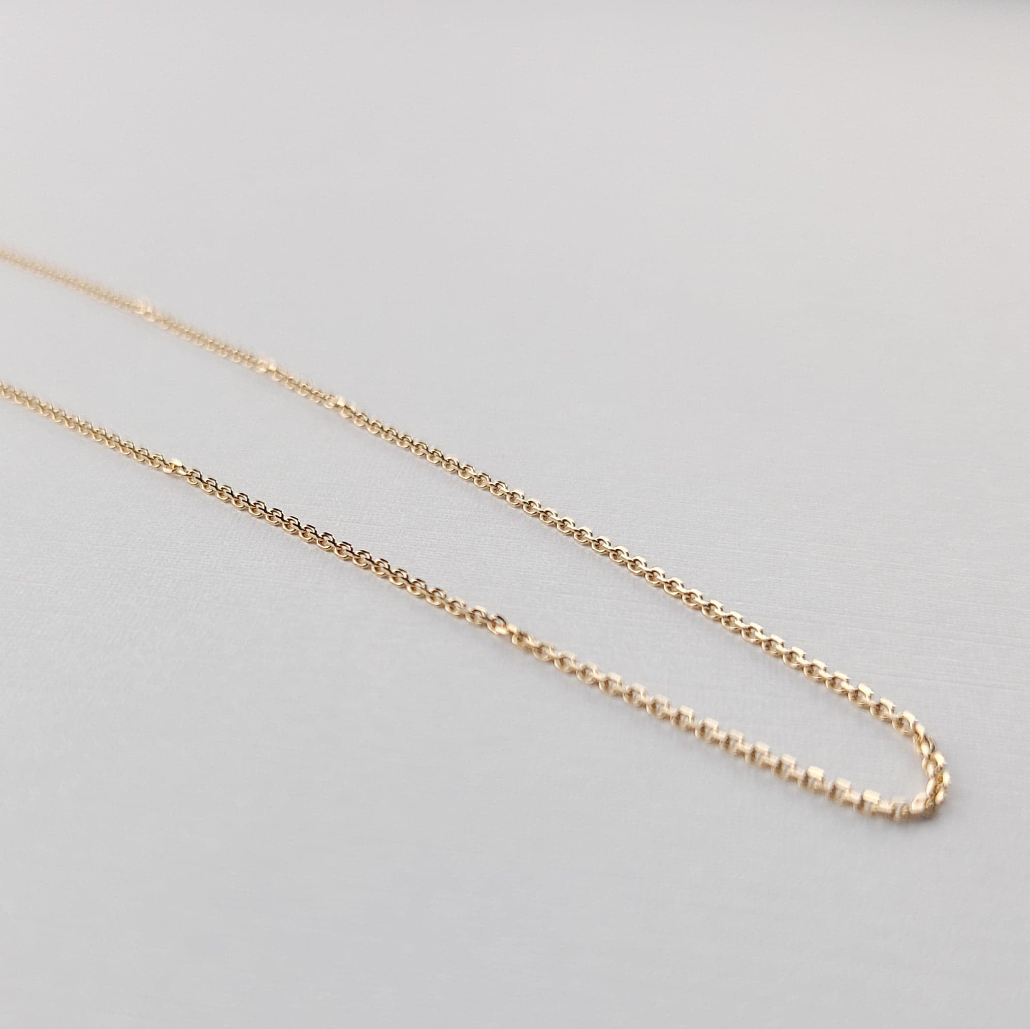 Thin Rose Gold Cable Chain 10K - 14K