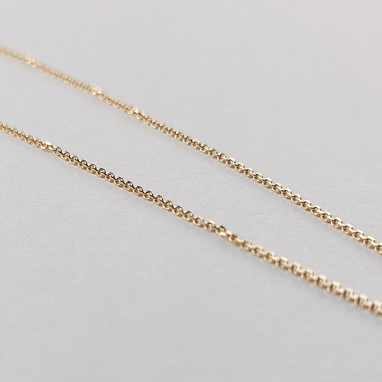 Thin Rose Gold Cable Chain 10K - 14K