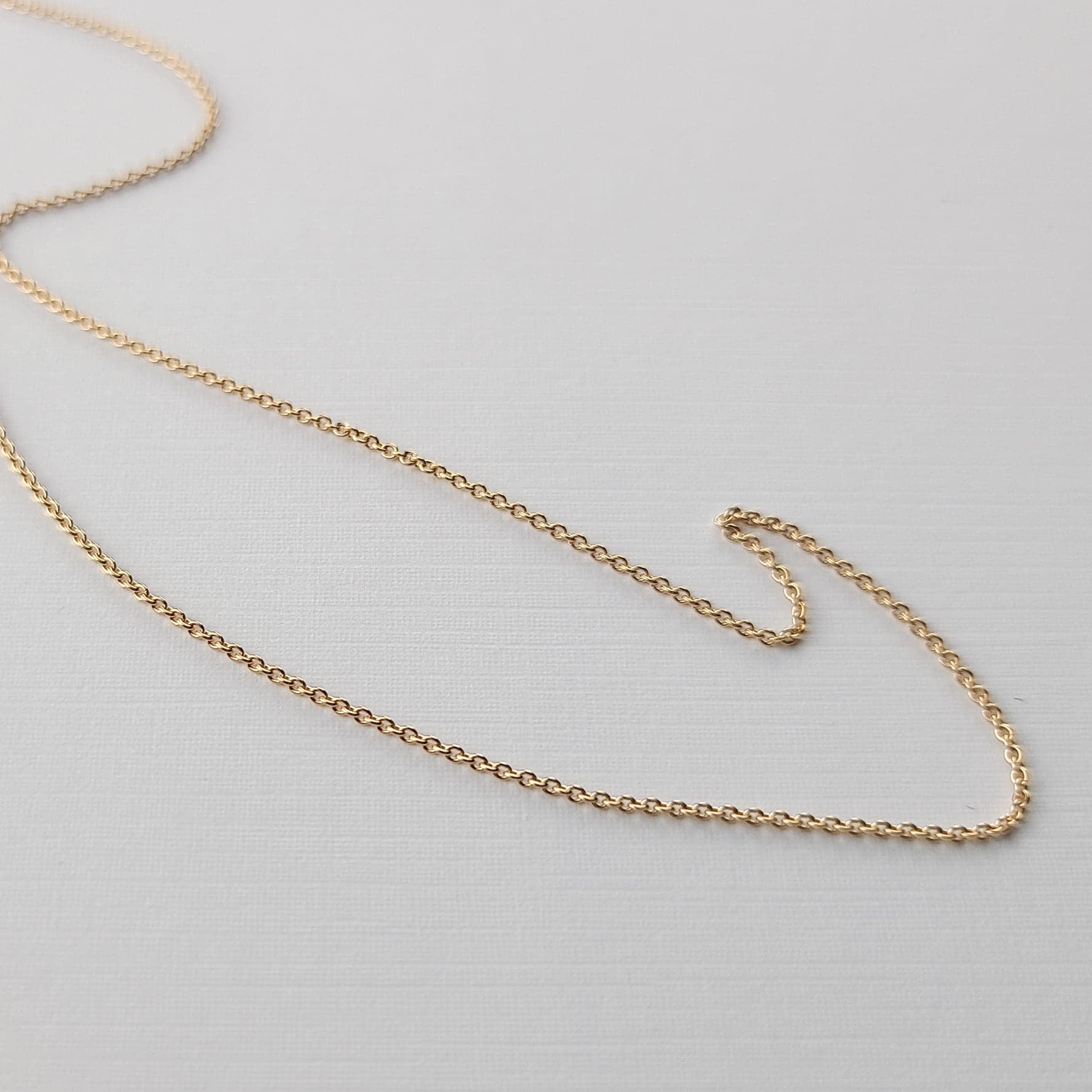 Thin Rose Gold Cable Chain 10K - 14K