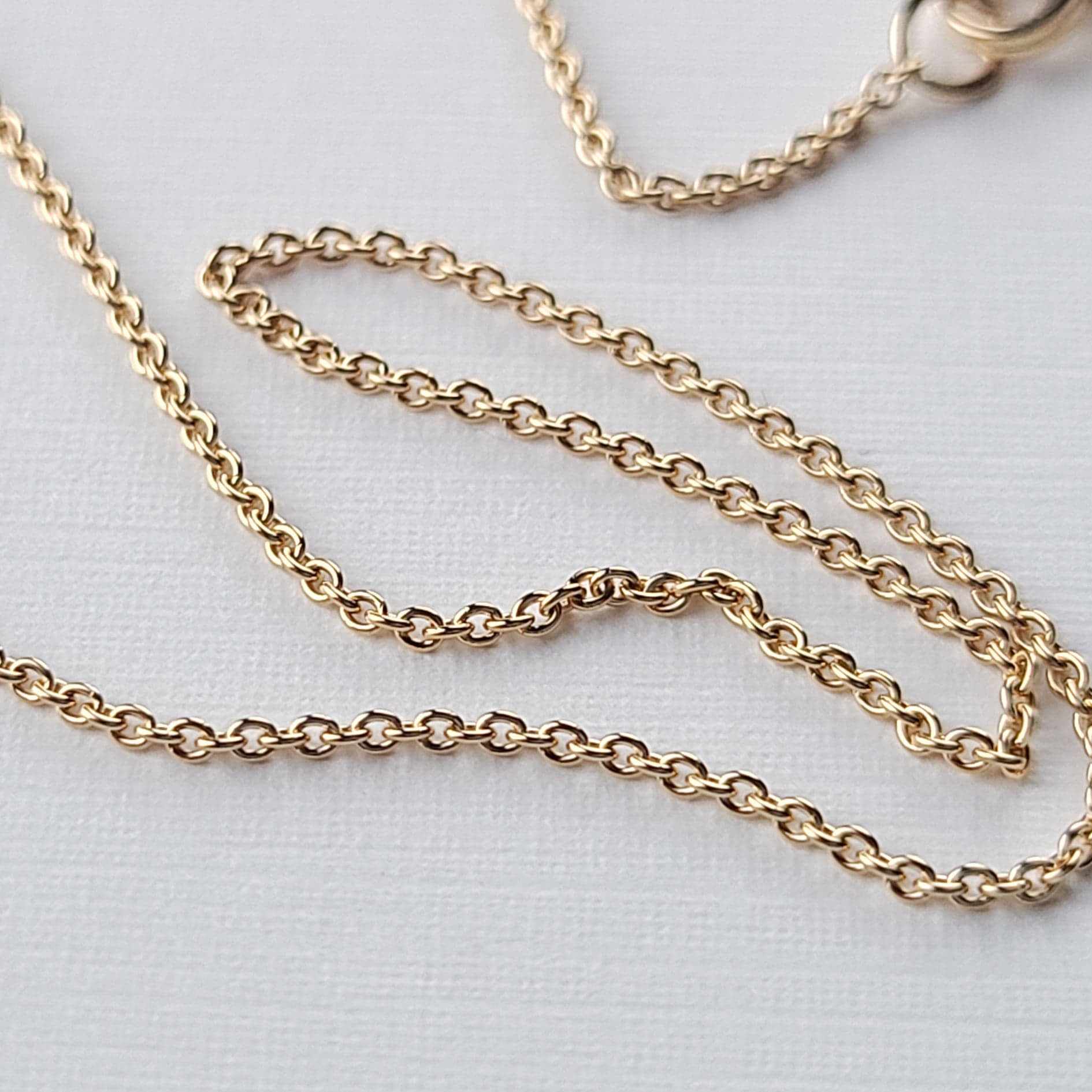 Thin Rose Gold Cable Chain 10K - 14K
