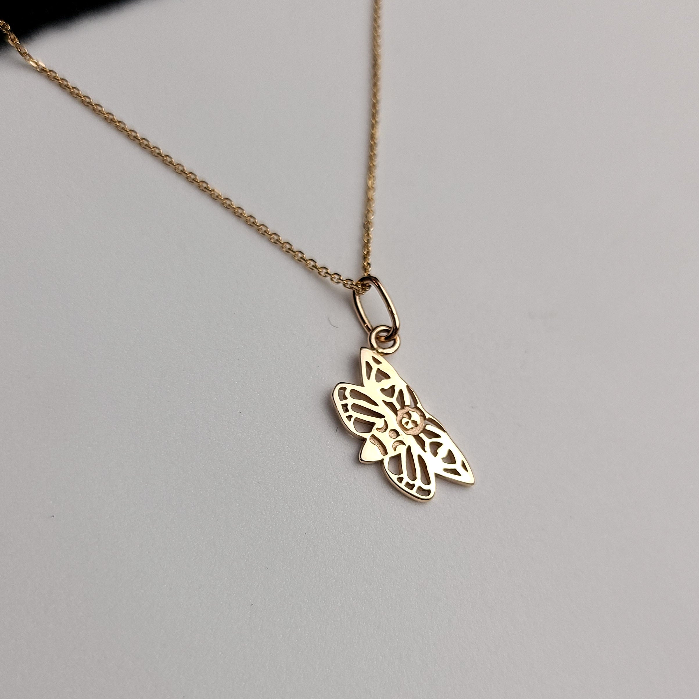 Deaths Head Moth Pendant - Gold Options
