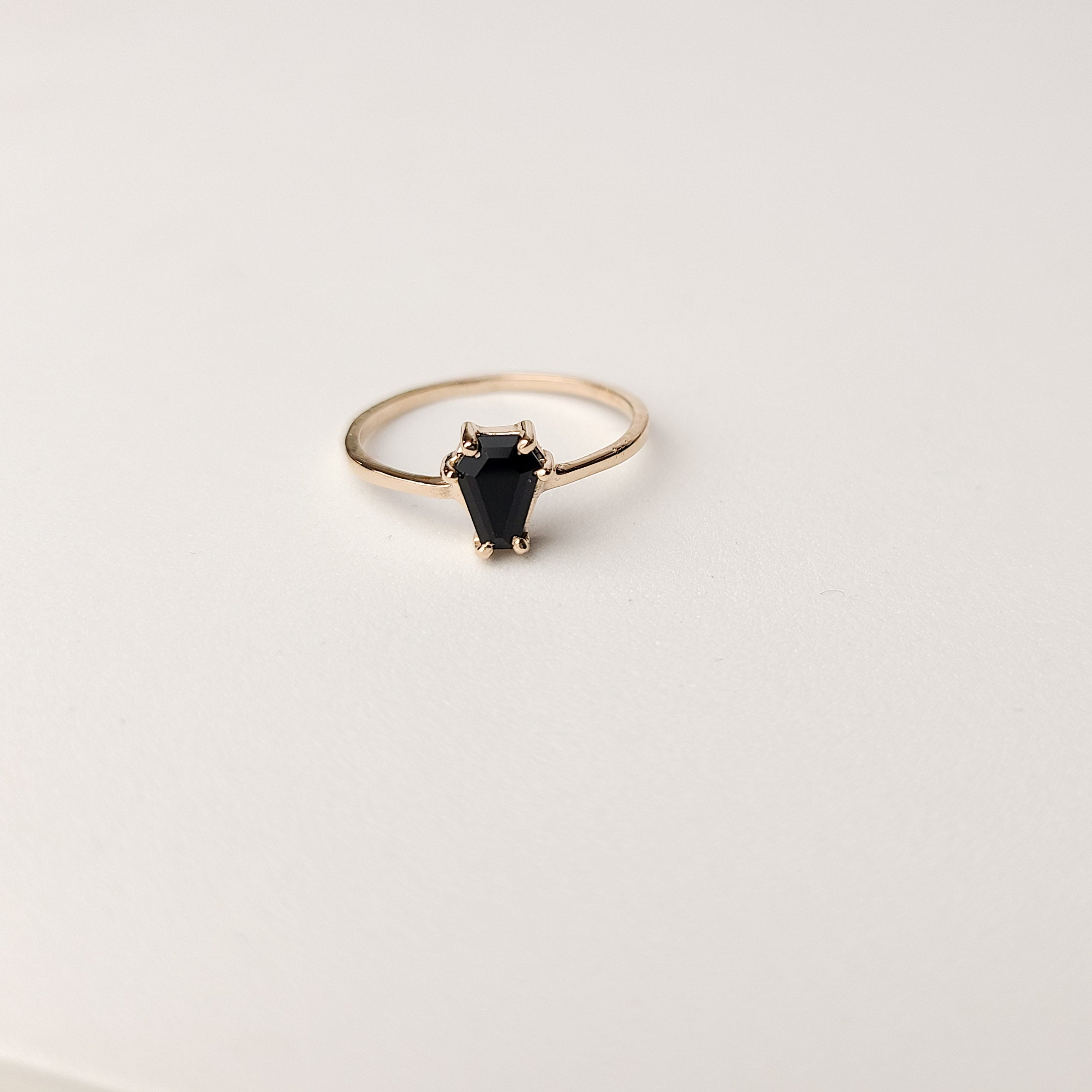 Small Coffin Solid Gold Ring (5x7)  - Rose Gold Gold & Color Options - Inchoo Bijoux