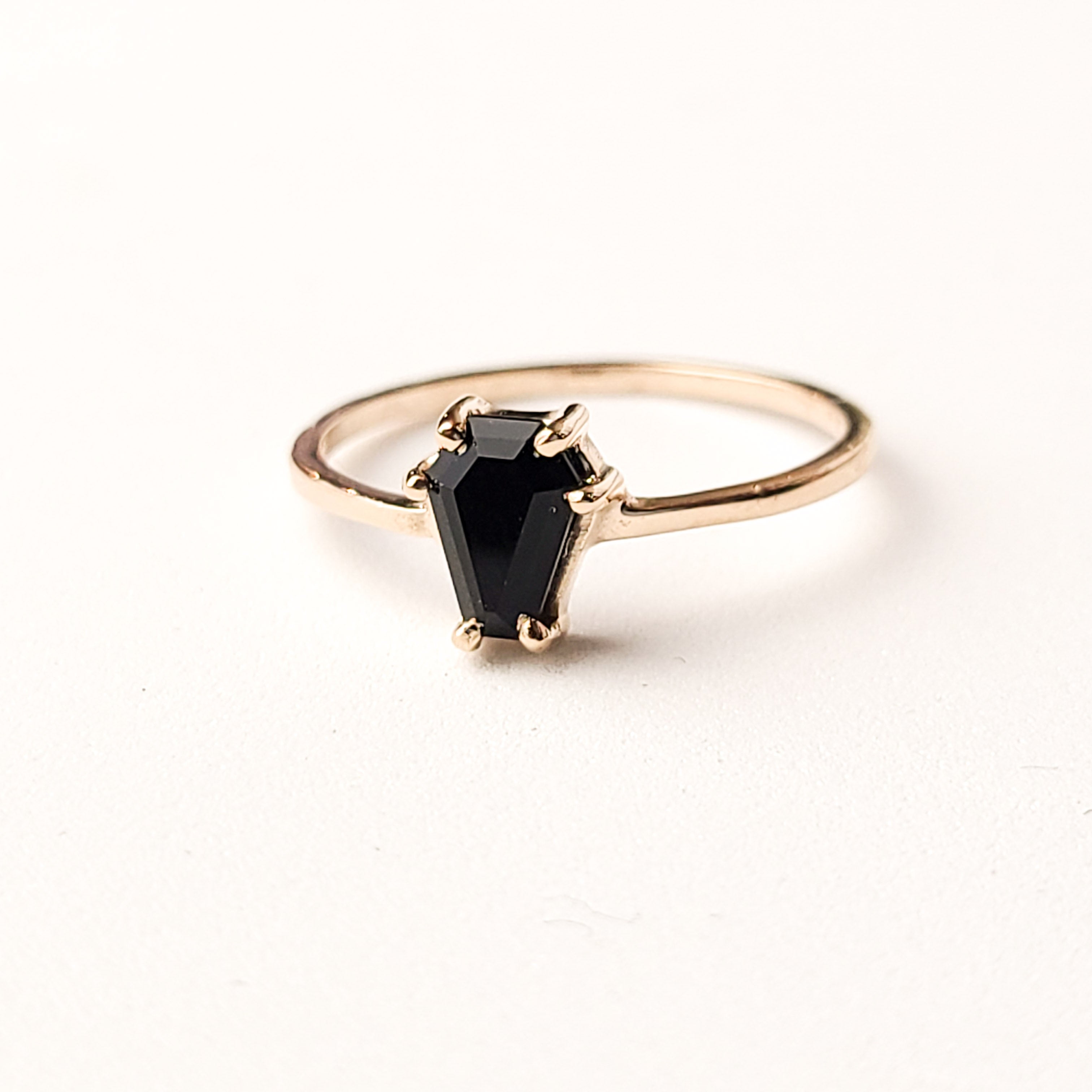 Small Coffin Solid Gold Ring (5x7)  - Rose Gold Gold & Color Options - Inchoo Bijoux