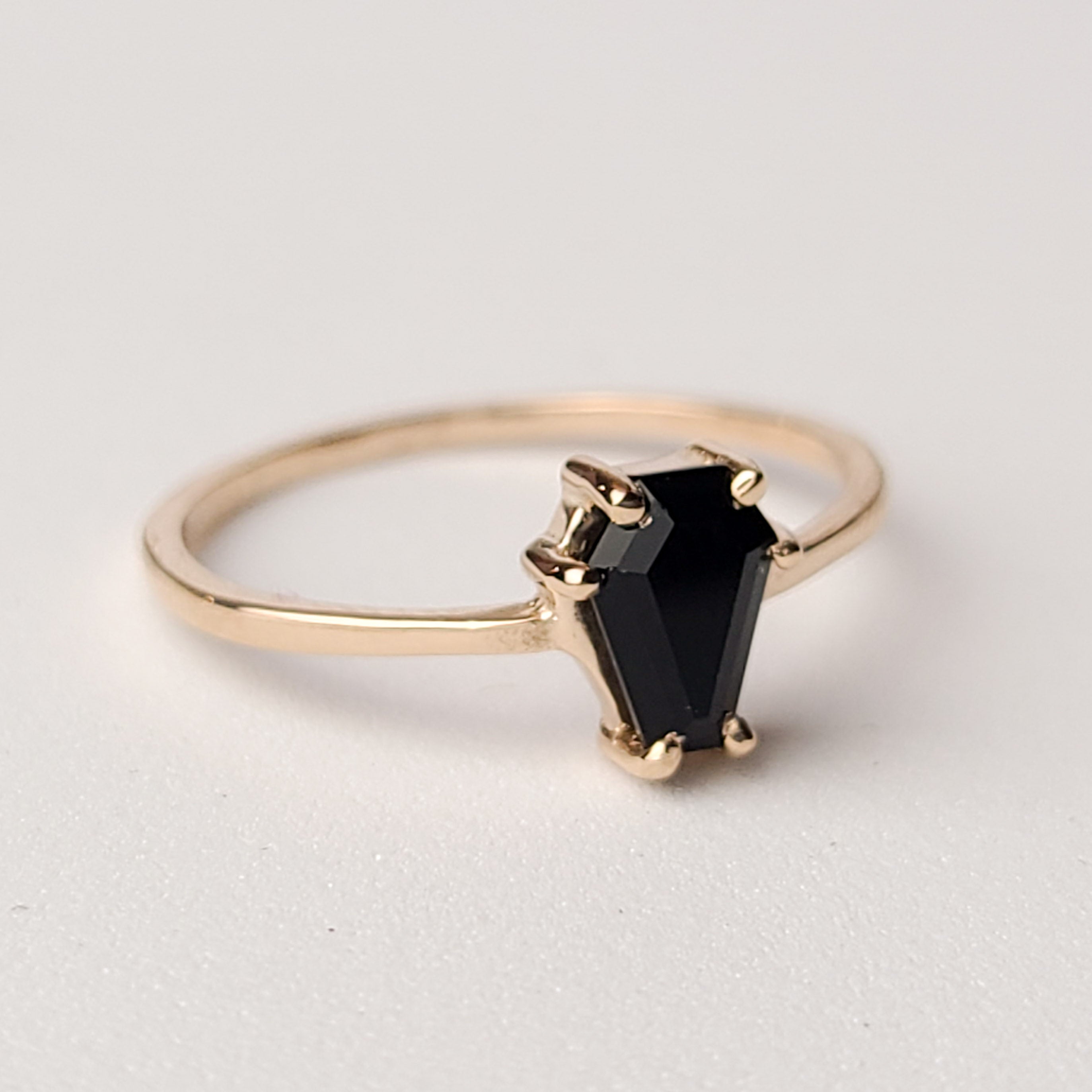 Small Coffin Solid Gold Ring (5x7)  - Rose Gold Gold & Color Options - Inchoo Bijoux