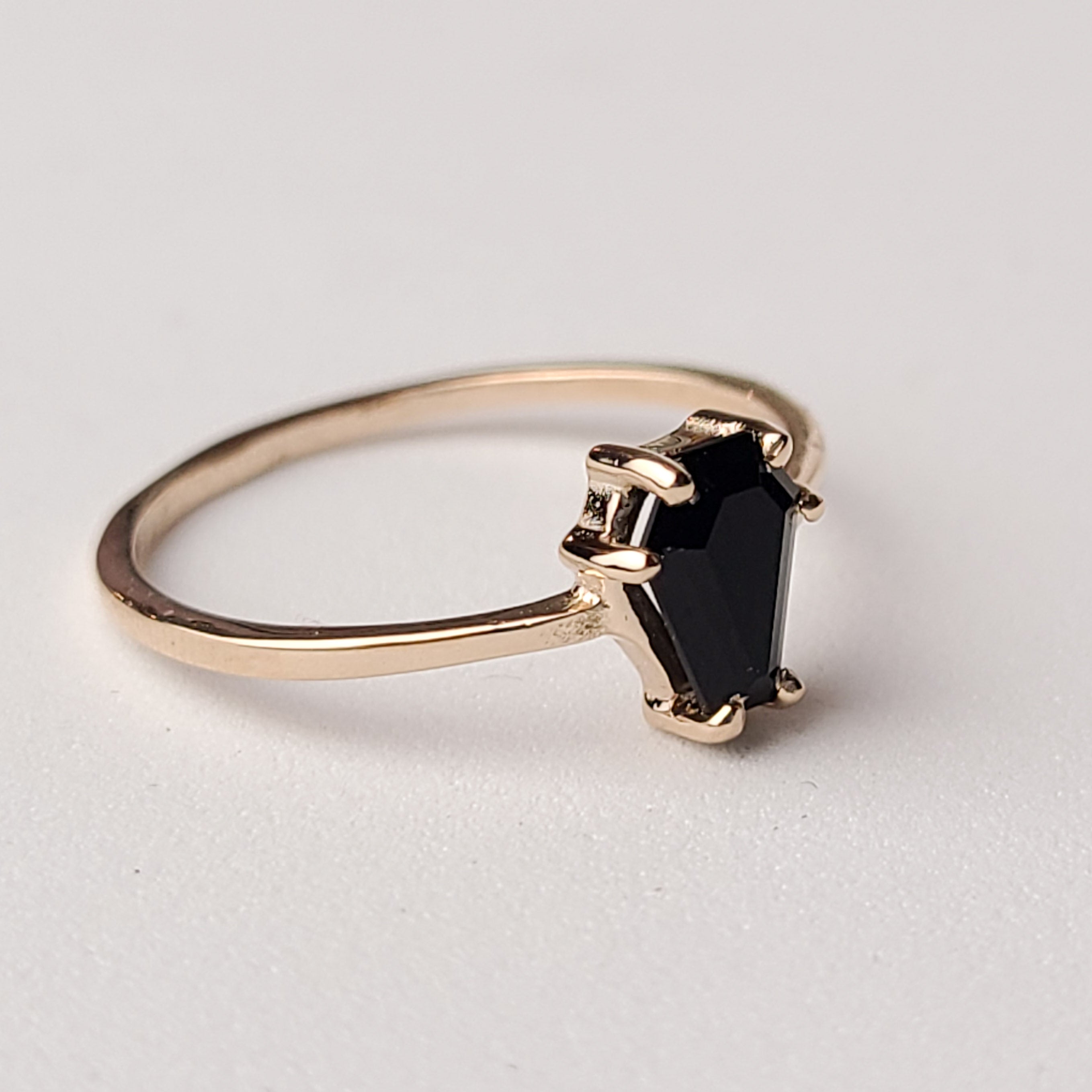 Small Coffin Solid Gold Ring (5x7)  - Rose Gold Gold & Color Options - Inchoo Bijoux