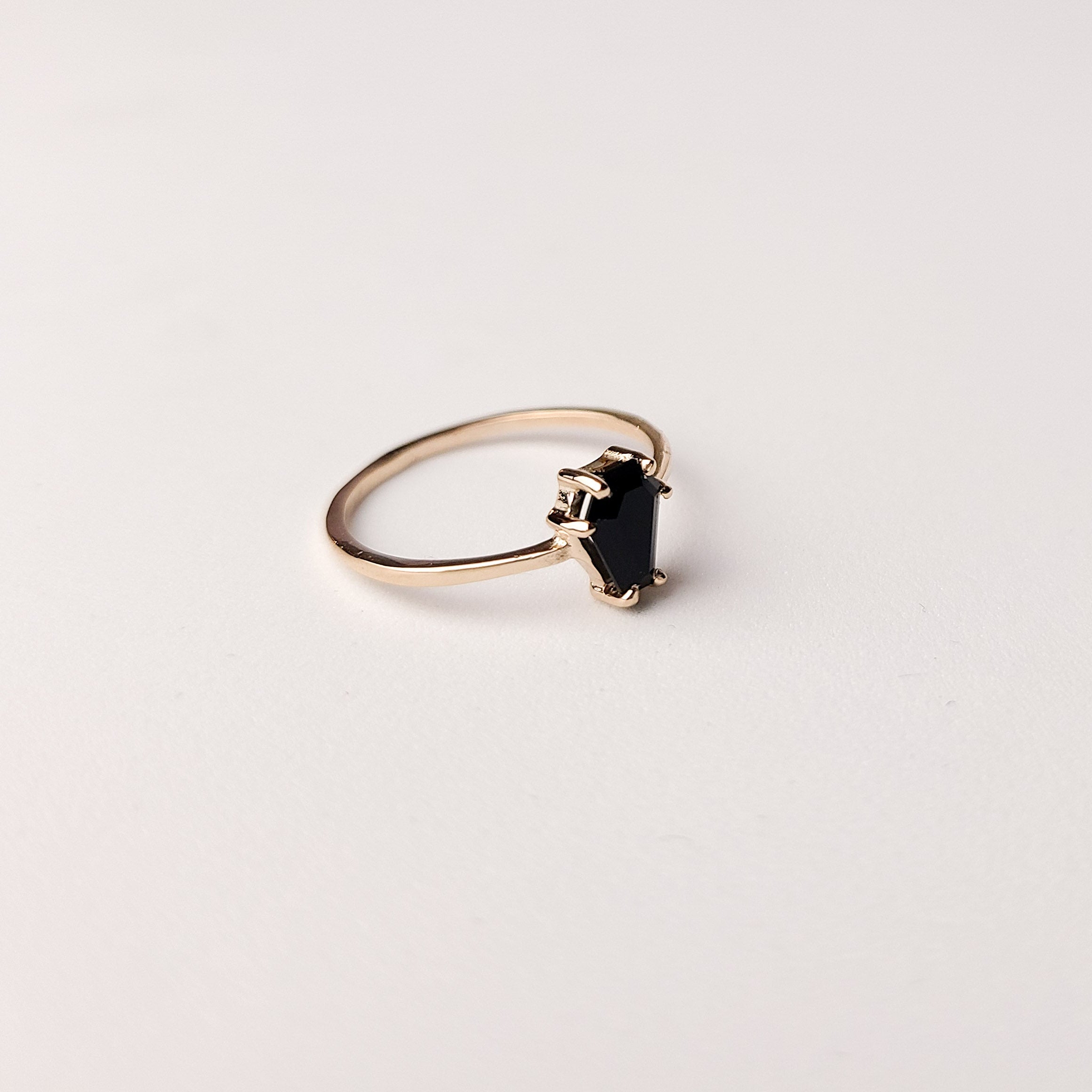 Small Coffin Solid Gold Ring (5x7)  - Rose Gold Gold & Color Options - Inchoo Bijoux