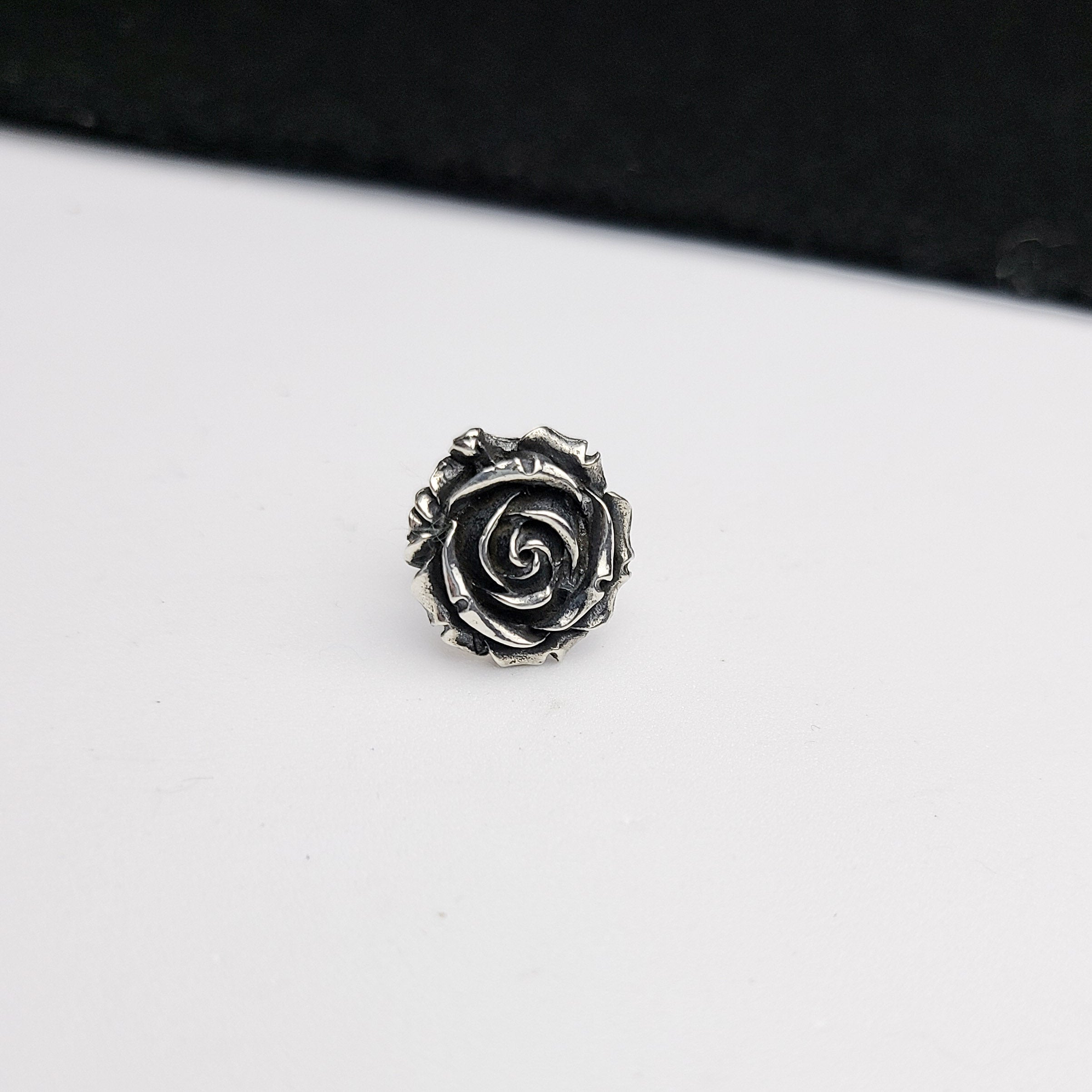 Silver Rose Lapel Pin - Inchoo Bijoux