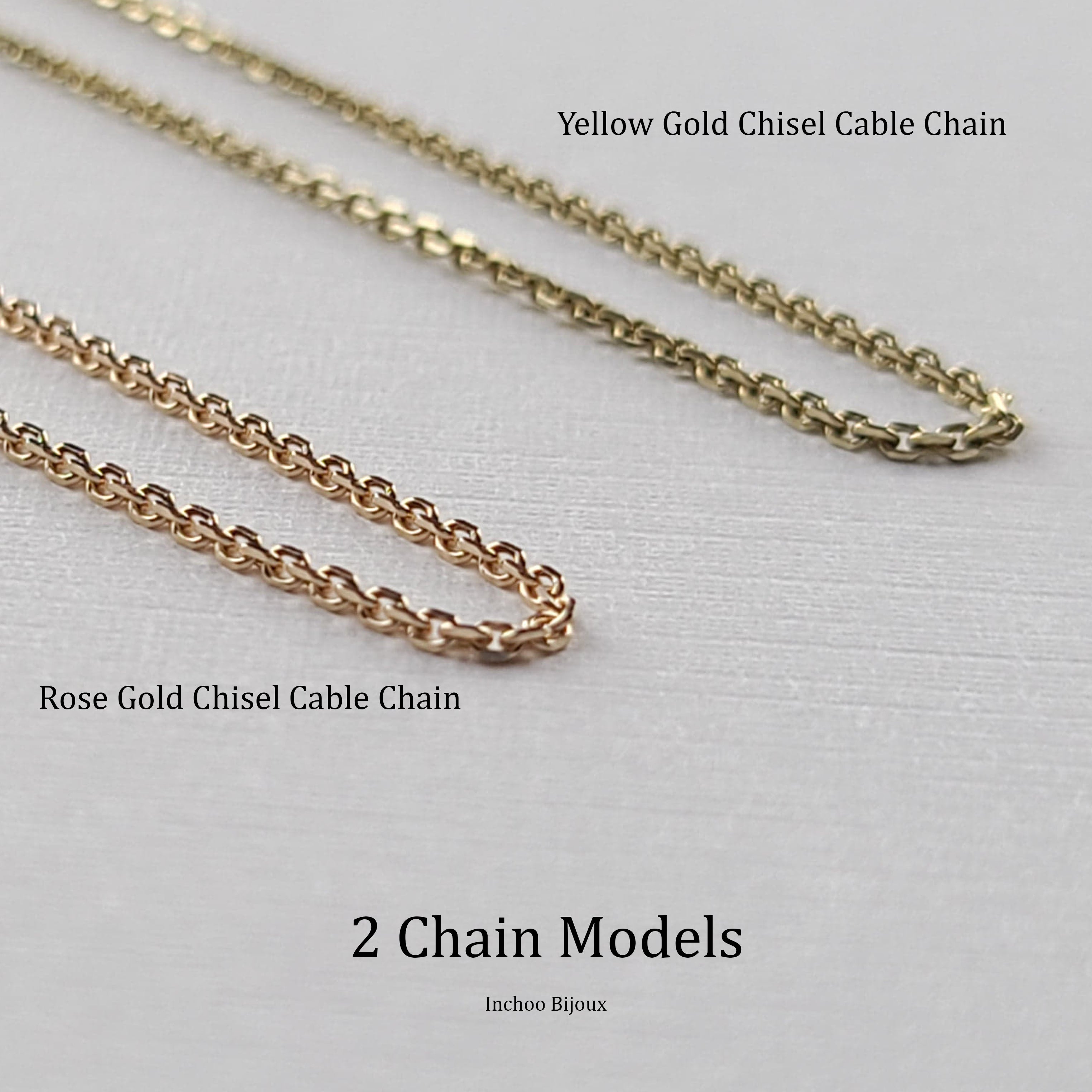 Yellow Gold Chisel Cable Chain 10K - 14K
