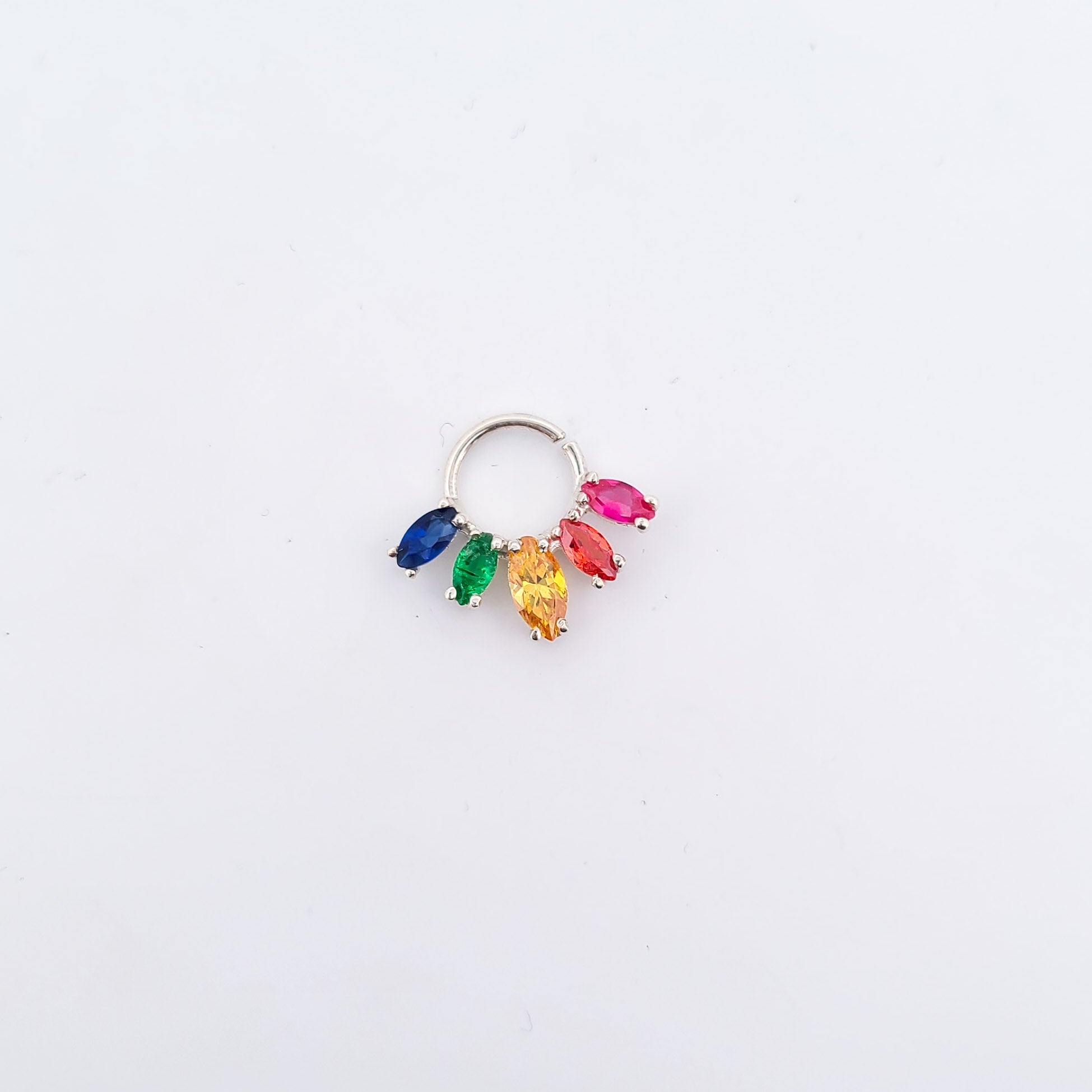 Rainbow Pride Flag Marquise Septum Piercing - Inchoo Bijoux