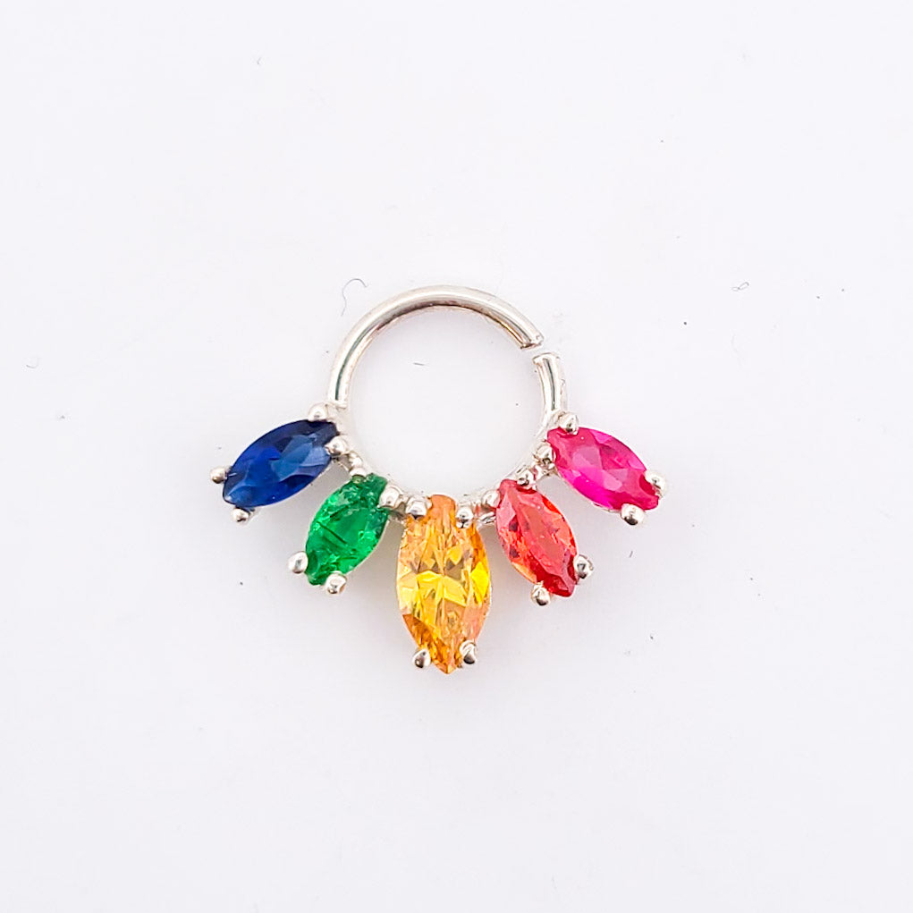 Rainbow Pride Flag Marquise Septum Piercing - Inchoo Bijoux