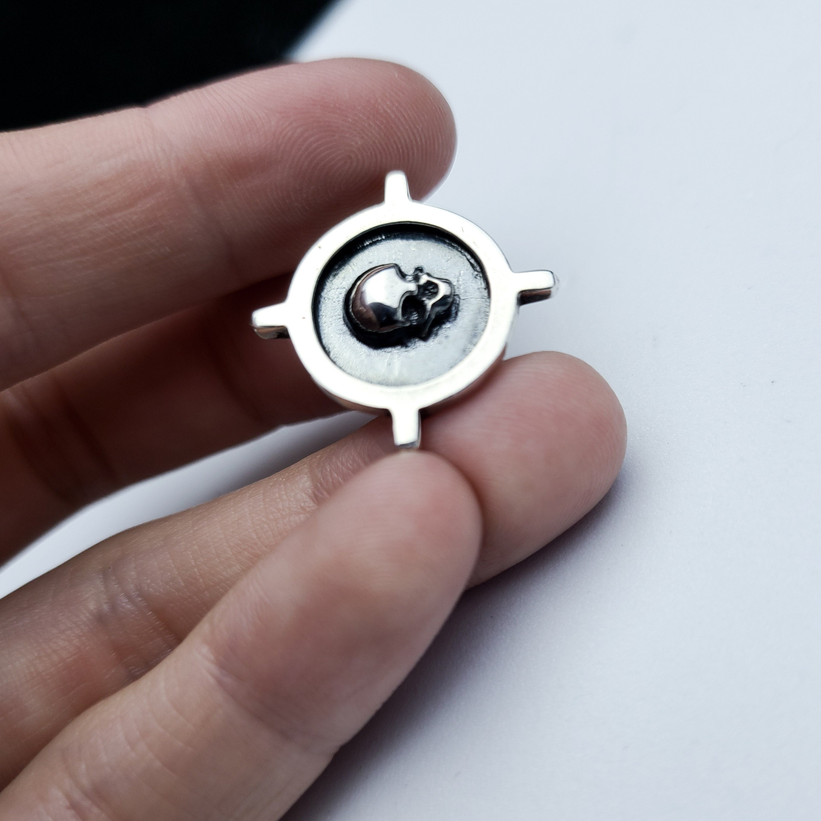 Silver Skull Lapel Pin