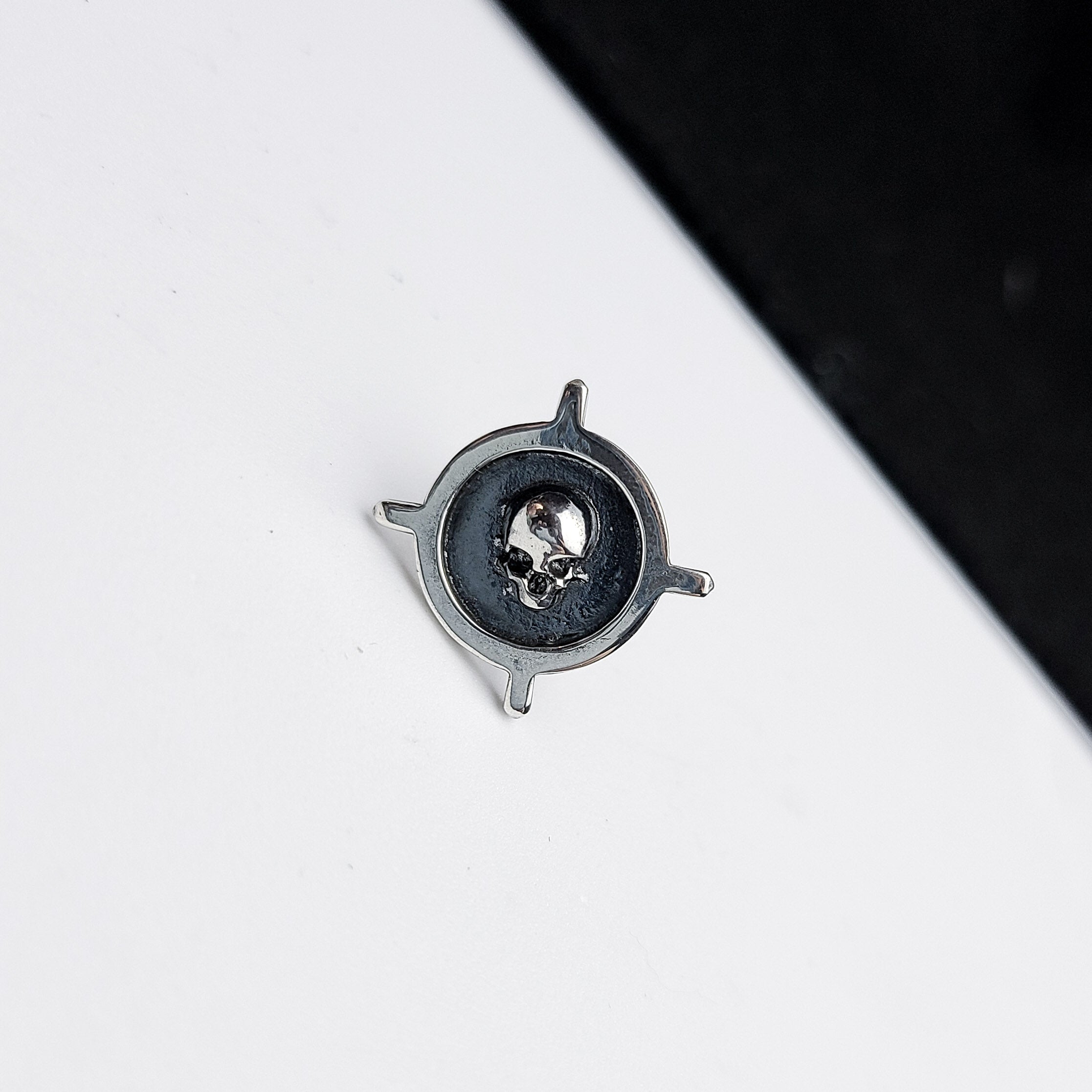 Silver Skull Lapel Pin