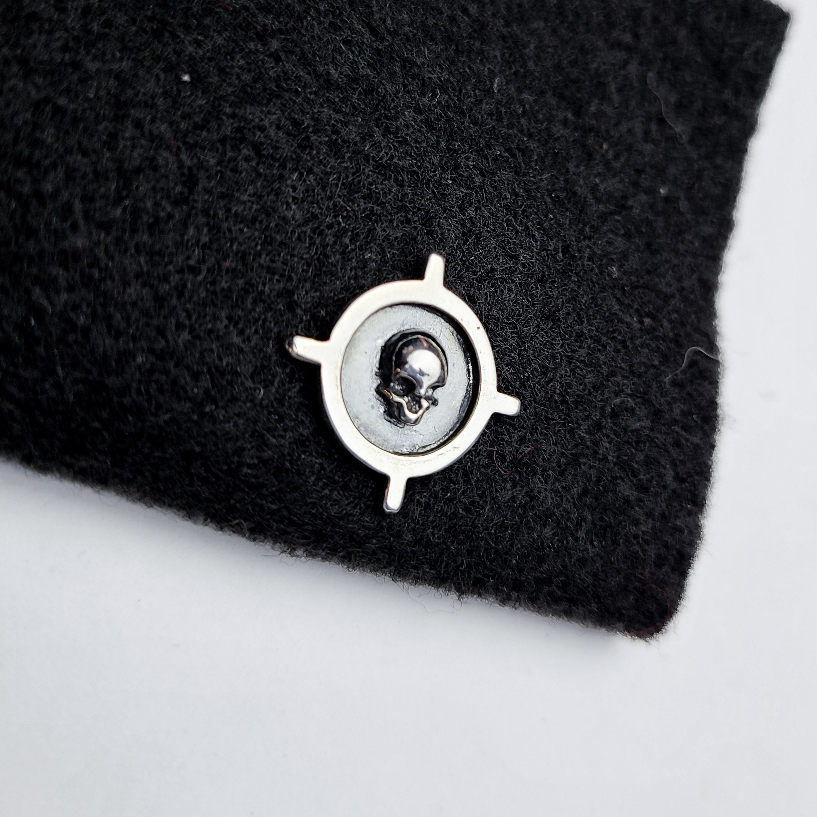 Silver Skull Lapel Pin