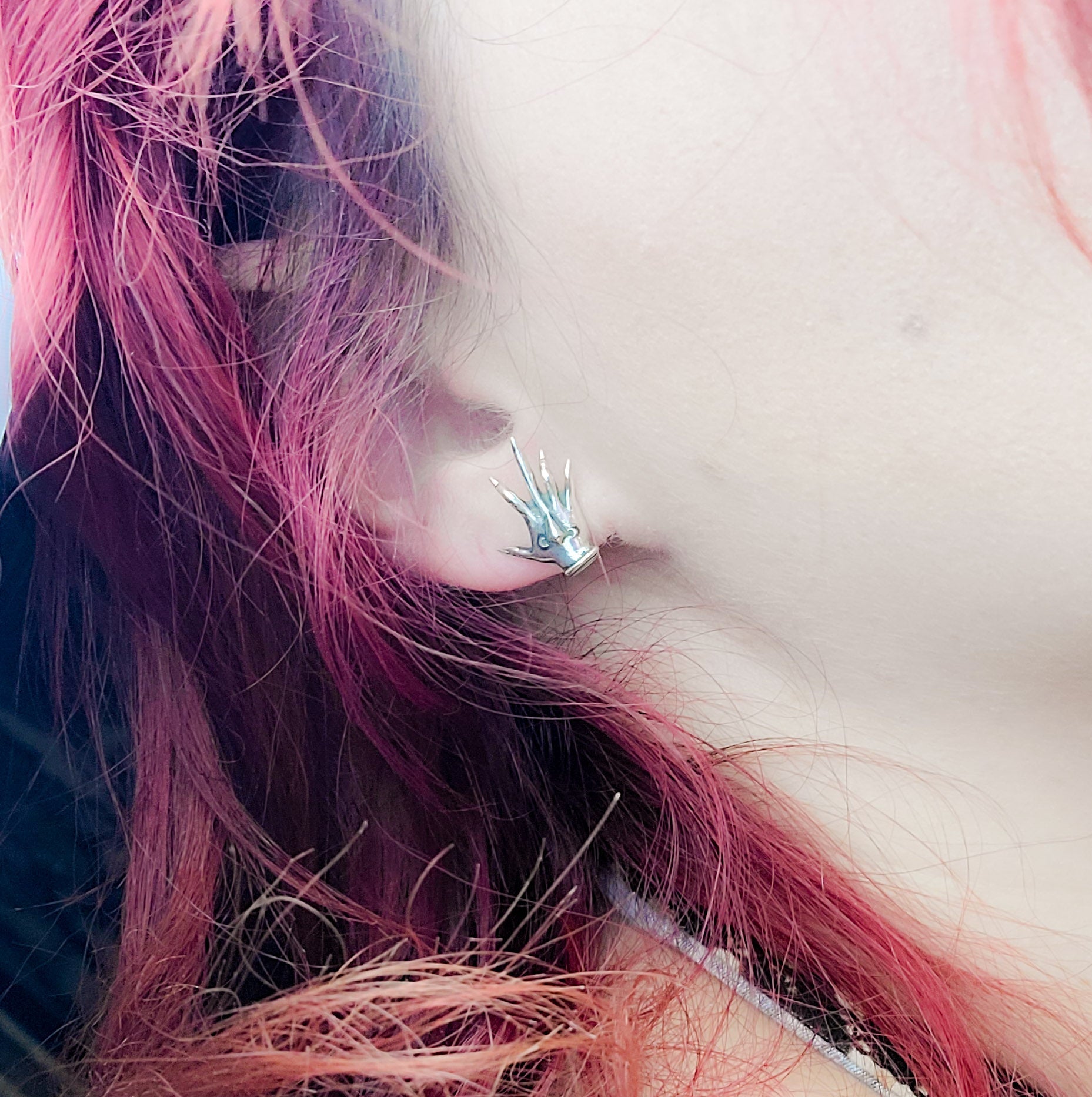 Palmistry Hands Stud Post Earrings - Inchoo Bijoux