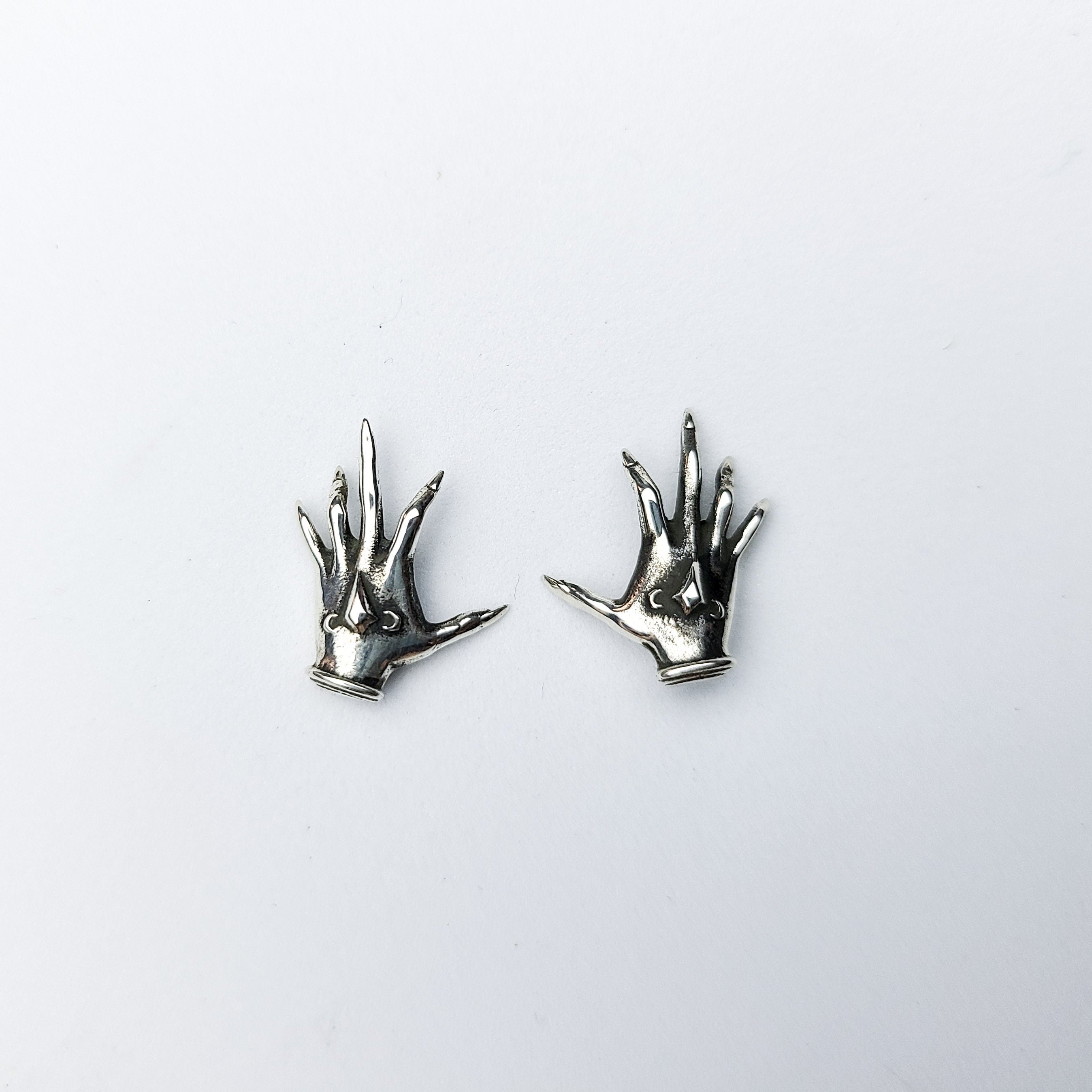 Palmistry Hands Stud Post Earrings - Inchoo Bijoux