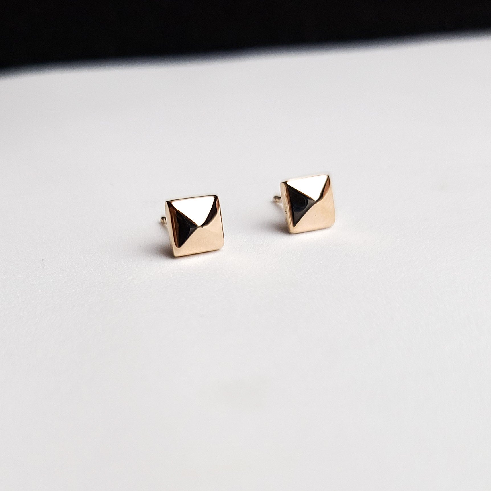 Square Pyramid Studs- Gold Options