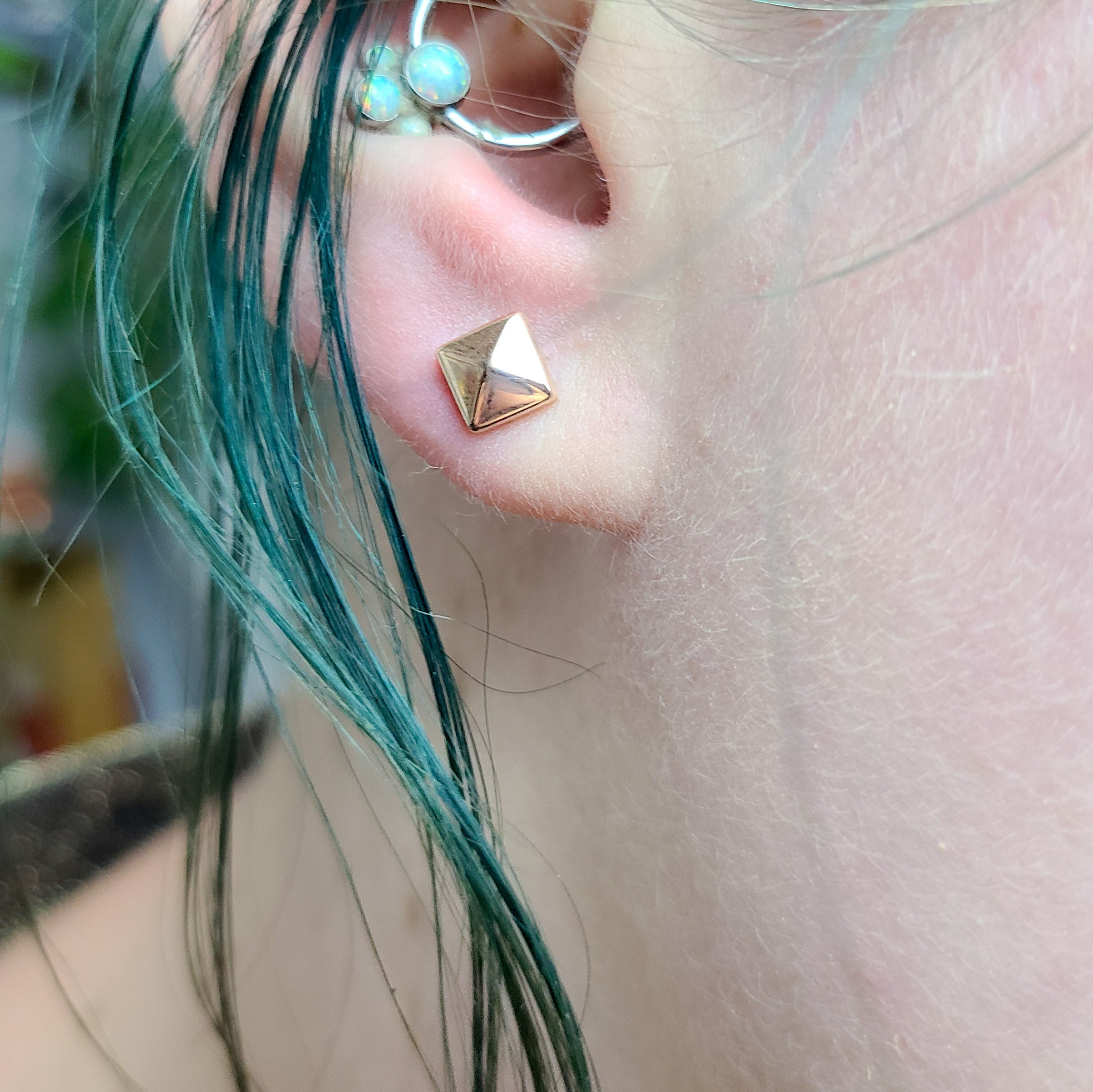 Square Pyramid Studs- Gold Options