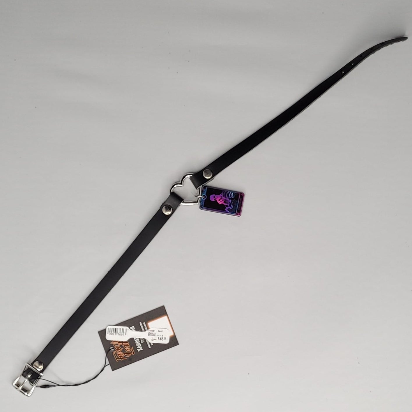 Choker - heart charm - XPCK001-C-S Large- Thin band + Charms Choker VARIÉS LARGE