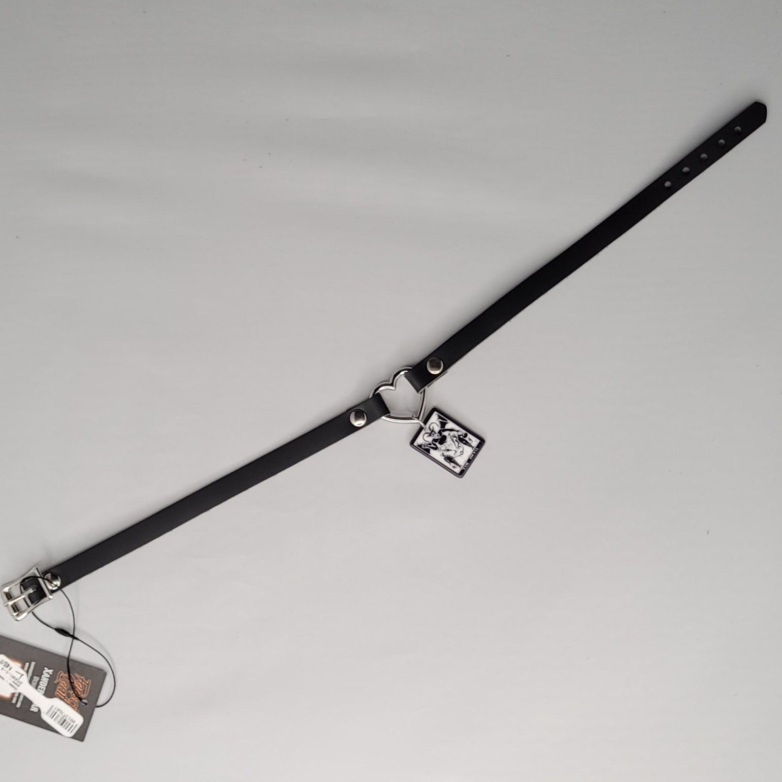 Choker - heart charm - XPCK001-C-S Large- Thin band + Charms Choker VARIÉS LARGE