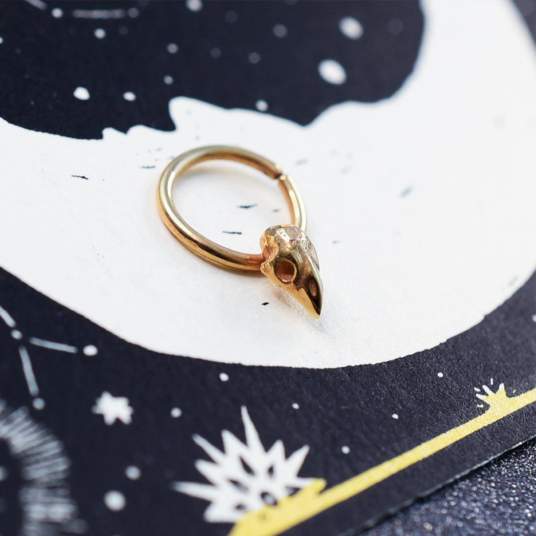 14K Rose Gold Bird Skull Septum Ring-Septum-Inchoo Bijoux-Inchoo Bijoux