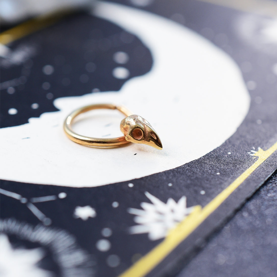 14K Rose Gold Bird Skull Septum Ring-Septum-Inchoo Bijoux-Inchoo Bijoux