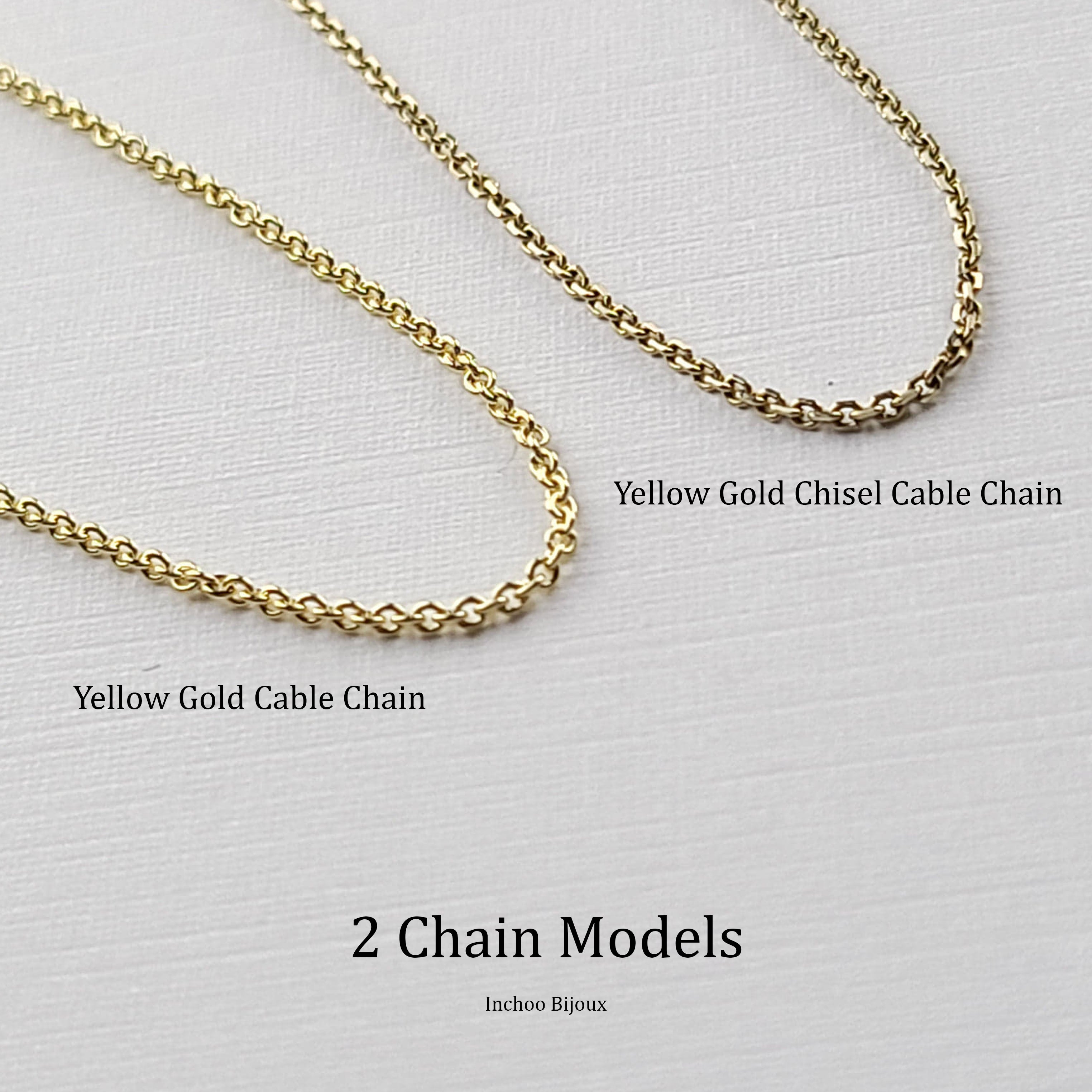Yellow Gold Chisel Cable Chain 10K - 14K