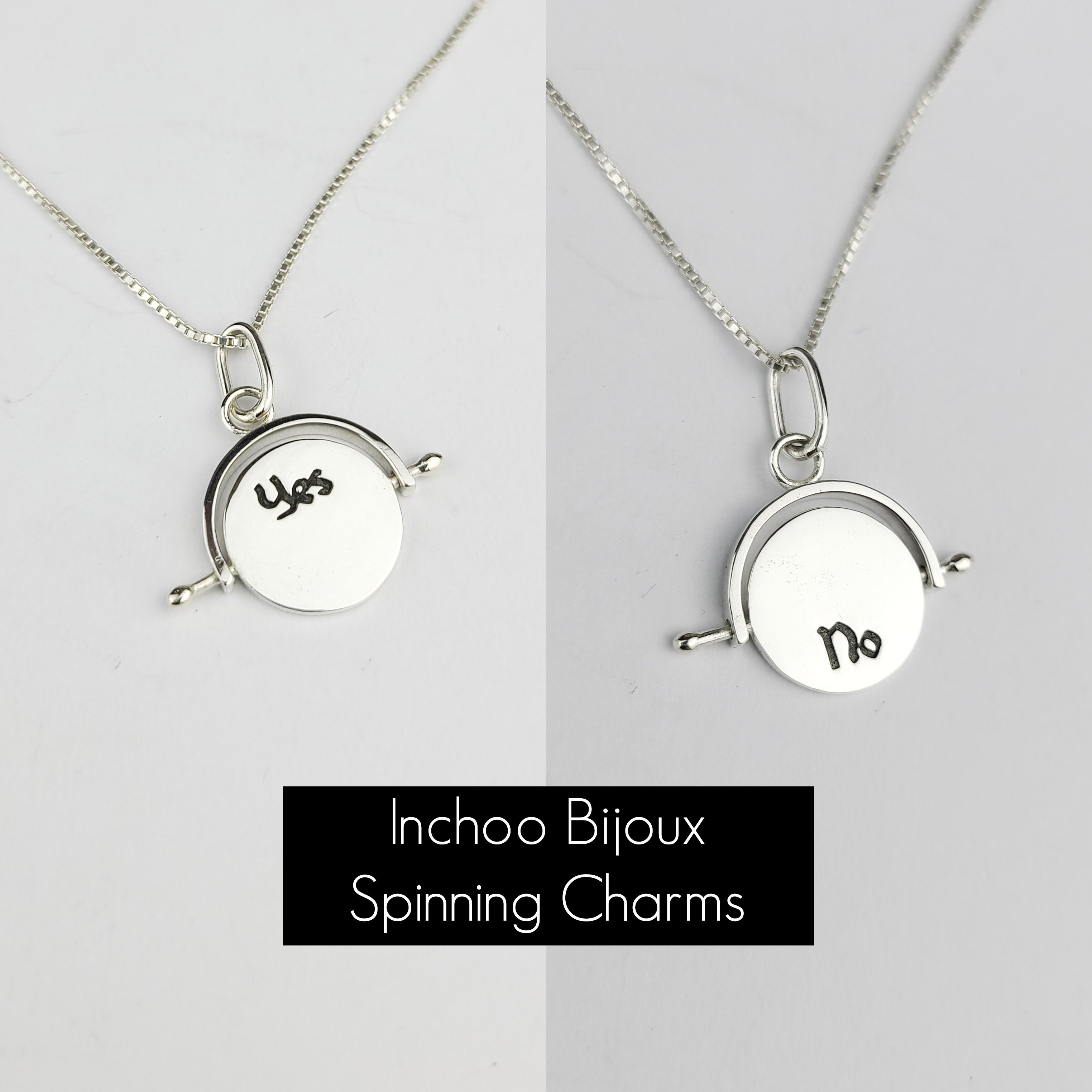 Yes No Flip Fidget Spinning Pendant - Inchoo Bijoux